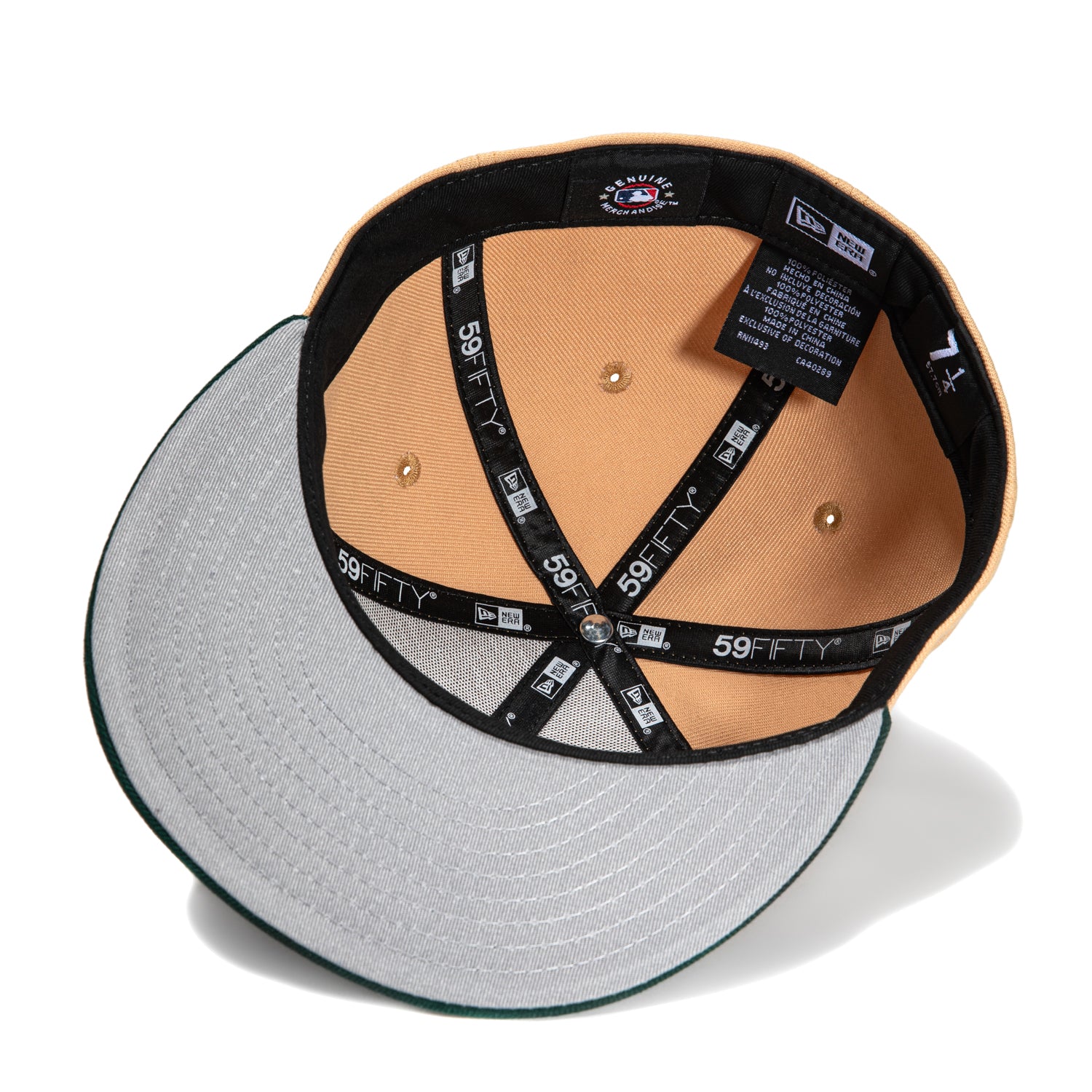 New Era 59Fifty Oakland Athletics Rickey Henderson Field Patch Baseball Cap - Khaki & Green - Official MLB Licensed Hat for Baseball Fans & Sports Enthusiasts - Perfect for Games, Collecting & Streetwear Fashion