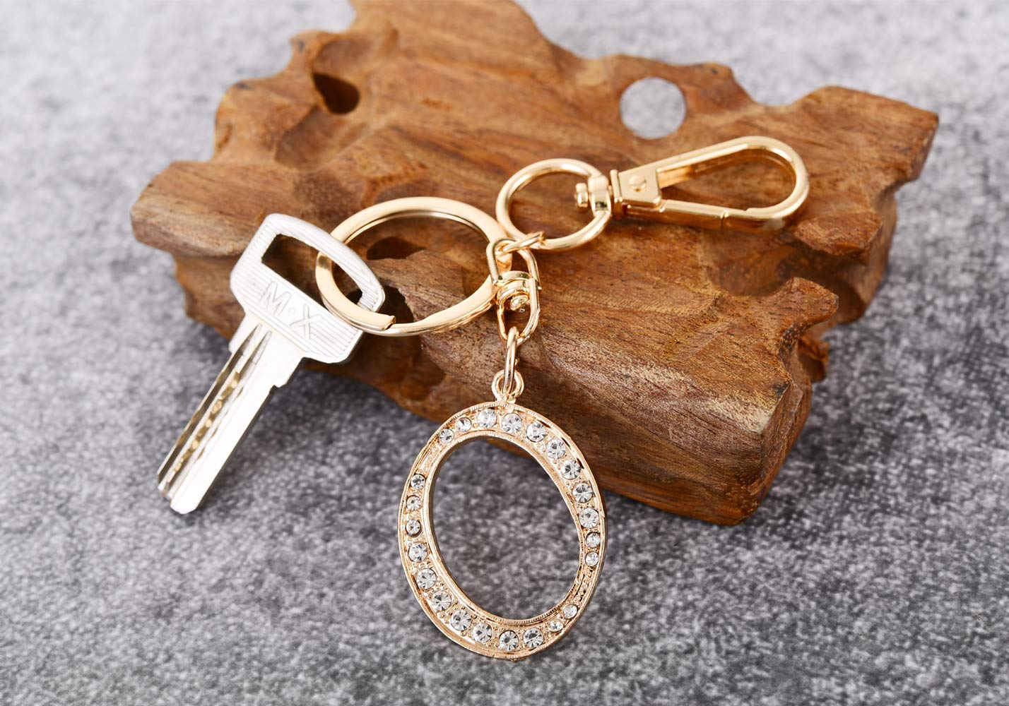AlphaAcc Crystal Alphabet Initial Letter Keychain for Women - Elegant Purse Charms & Handbag Accessories with Key Ring - Perfect for Gifts, Everyday Carry, and Personalizing Bags