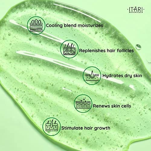 Itari 100% Pure Aloe Vera Gel for Face & Body - Natural Moisturizer for Dry Skin, Acne Treatment, Scar Removal & Hair Care - 175ml - Perfect for Daily Skincare Routine, Sunburn Relief & Hair Hydration
