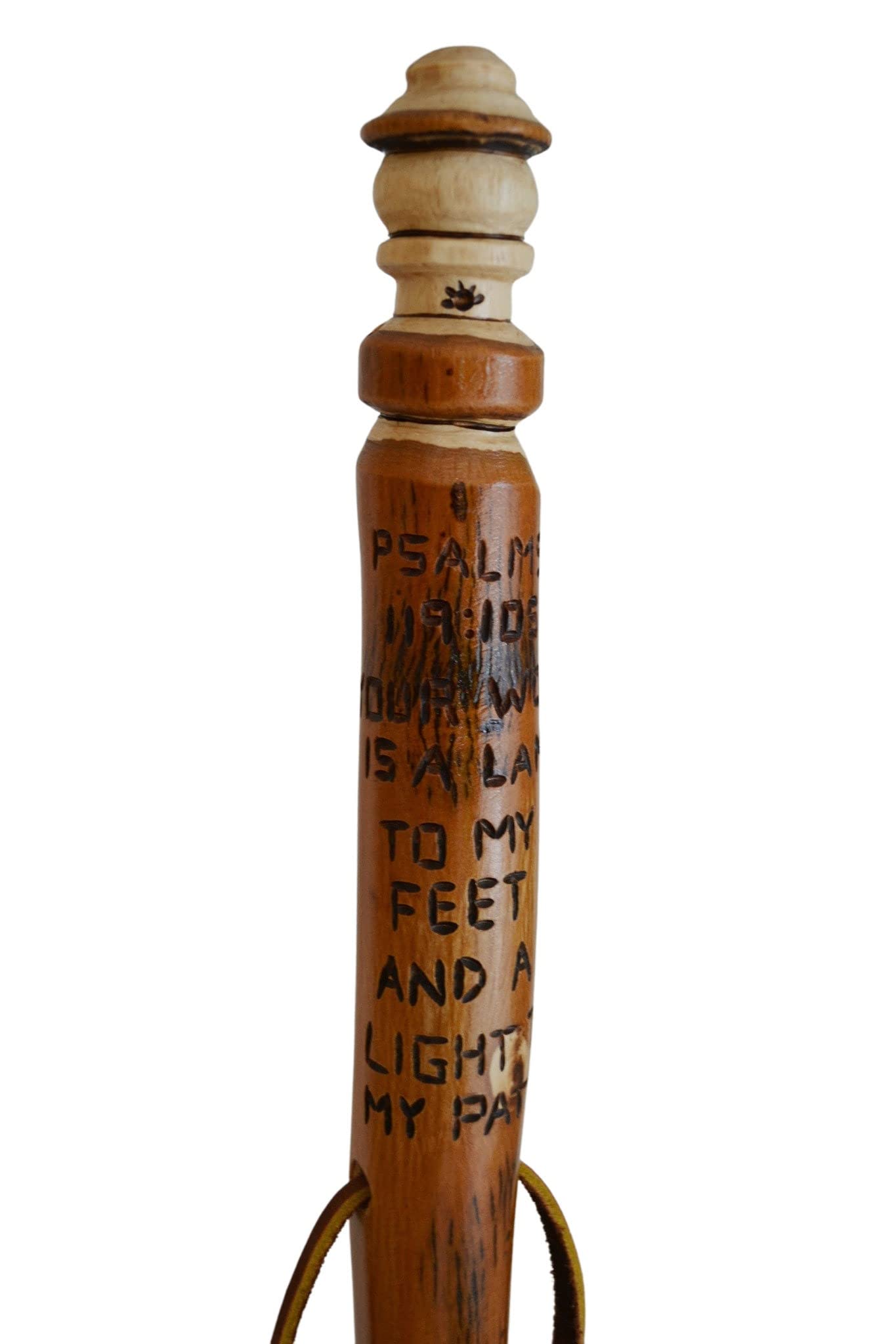 Christian Walking Stick with Bible Verse & Lantern - Psalm 119:105 Engraved - Religious Hiking Staff for Outdoor Worship & Pilgrimage - Perfect for Church Retreats, Nature Walks & Spiritual Journeys