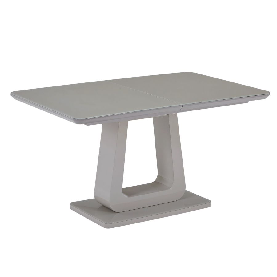 Corvus/Devo 7-Piece Dining Set - Warm Gray Table with White Chairs | Modern Kitchen & Dining Room Furniture for Family Gatherings