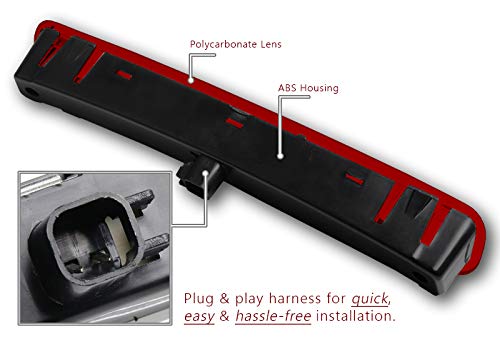 2005-2009 Ford Mustang LED 3rd Brake Light - Chrome/Red Lens LED Stop Strip Fog Lamp Set | Replacement & Upgrade | Perfect for Night Driving & Enhanced Safety