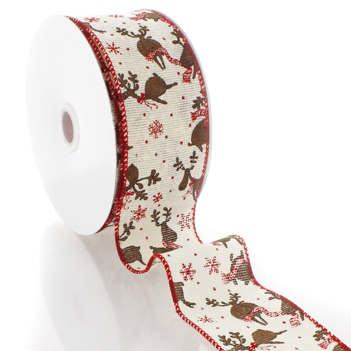 Jolly Santa Wired Ribbon 2.5 Inch by 10 Yards - Christmas Holiday Decorations for Gift Wrapping, Tree Trimming and Festive Home Decor