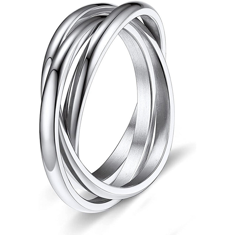3-Piece Rotating Anxiety Relief Rings for Women - Couple Matching Geometric Jewelry Set, Stress Relief Fidget Spinner Rings for Adults - Perfect for Gifts, Therapy, and Everyday Wear