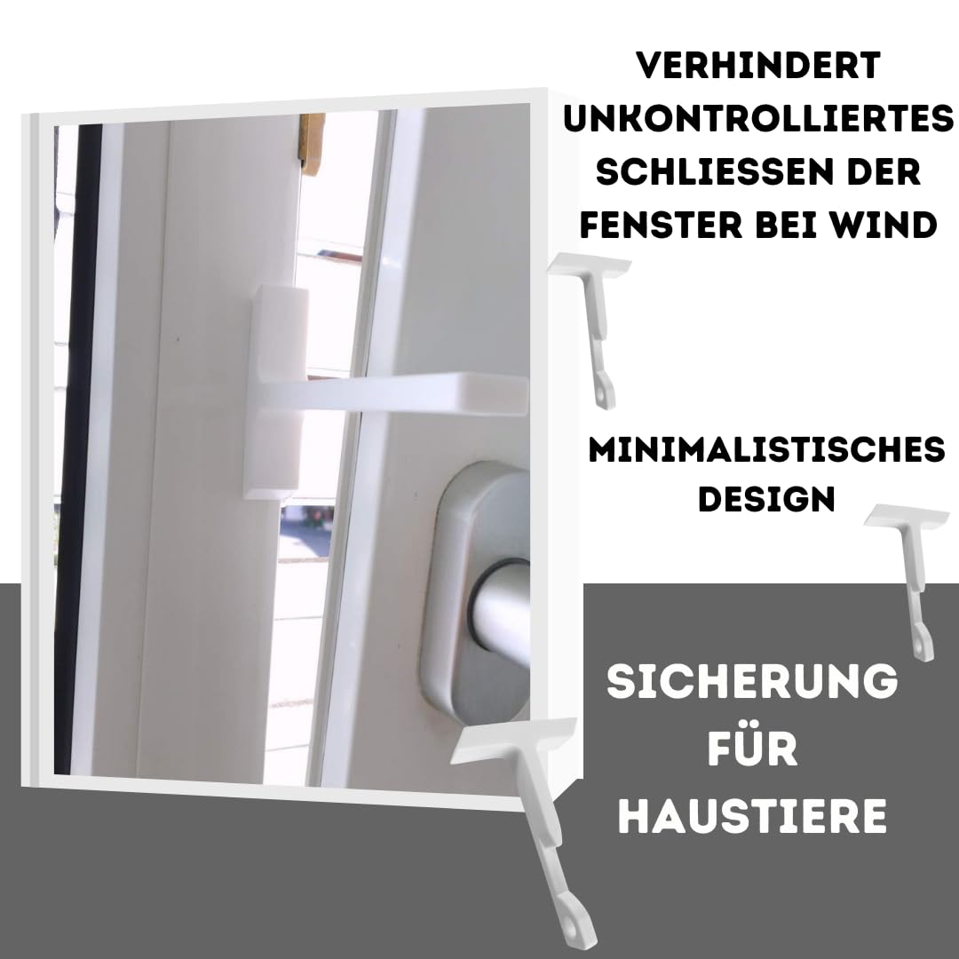 Premium Window Stopper for Tilt Windows - 4-Pack White | Durable & Secure Window Lock | Easy Installation | Ideal for Home, Office & Child Safety | Perfect for Ventilation & Security