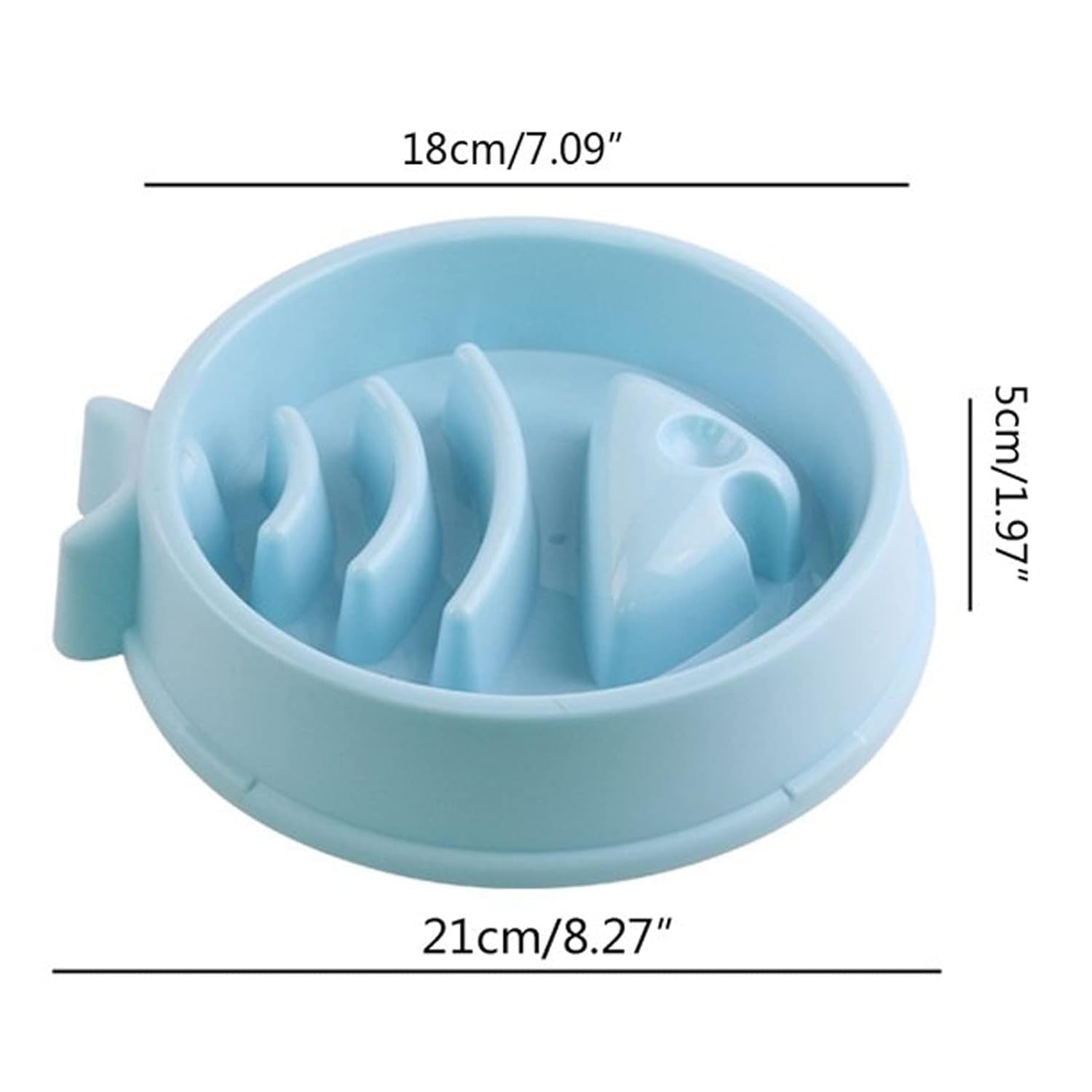 PAWISE Slow Feeder Dog Bowl - Non-Slip Interactive Puzzle Food Bowl for Small & Medium Dogs - Fish Design Prevents Choking & Overeating - Includes Spoon - Blue | Perfect for Fast Eaters, Mealtime Enrichment & Portion Control Training