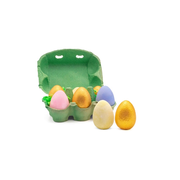 Bunny's 6 Eggs Handmade Sidewalk Chalk - Non-Toxic Outdoor Chalk for Kids, Vibrant Colors for Driveway & Sidewalk Art (Great for Birthday Parties & Summer Activities)