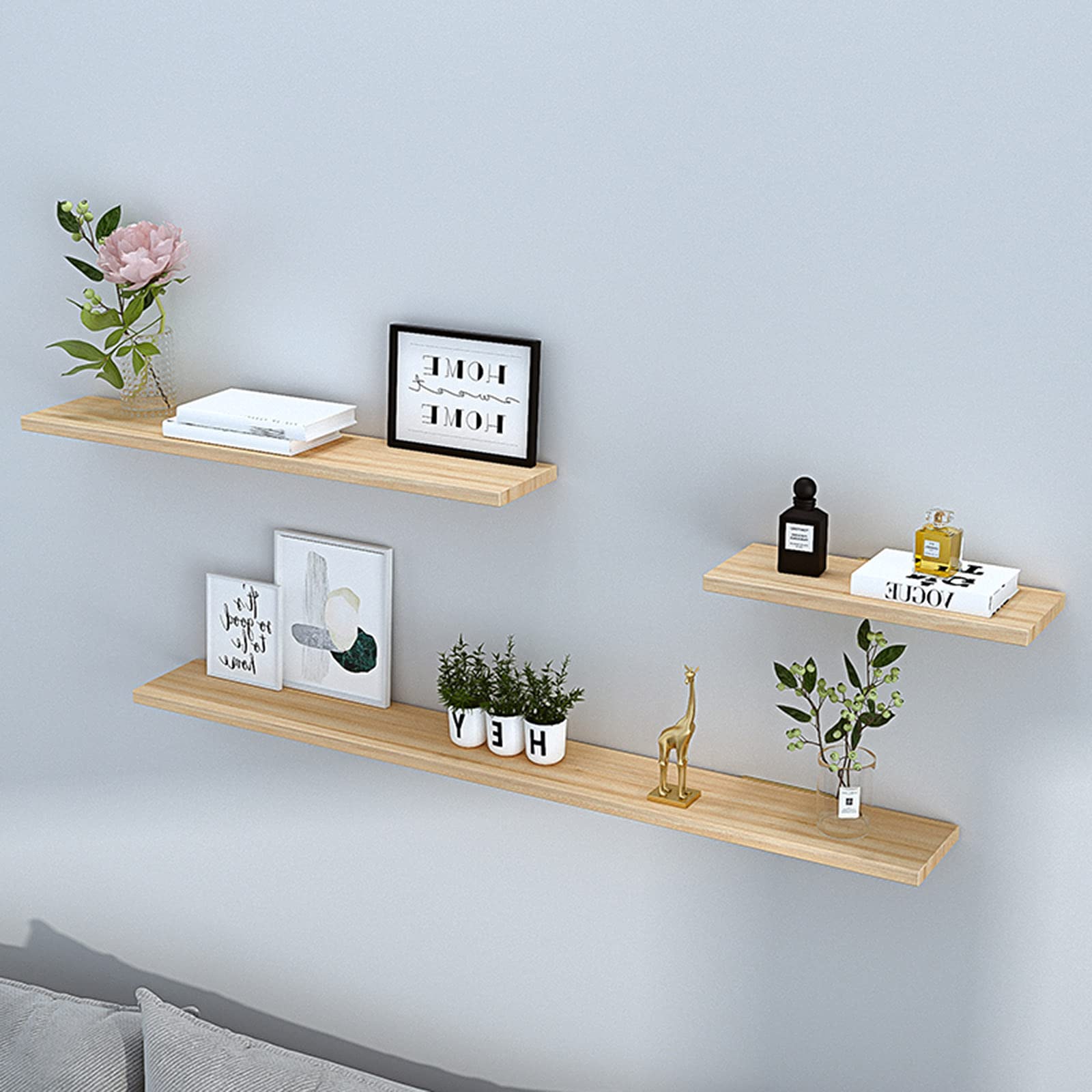 2 Pack Black/White Metal Hidden Shelf Brackets - Heavy Duty Wall Mounted Shelf Supports (8×10cm/3.1×3.9in) with Screws - Space Saving Decorative Brackets for Floating Shelves in Living Room, Bedroom & Kitchen Storage
