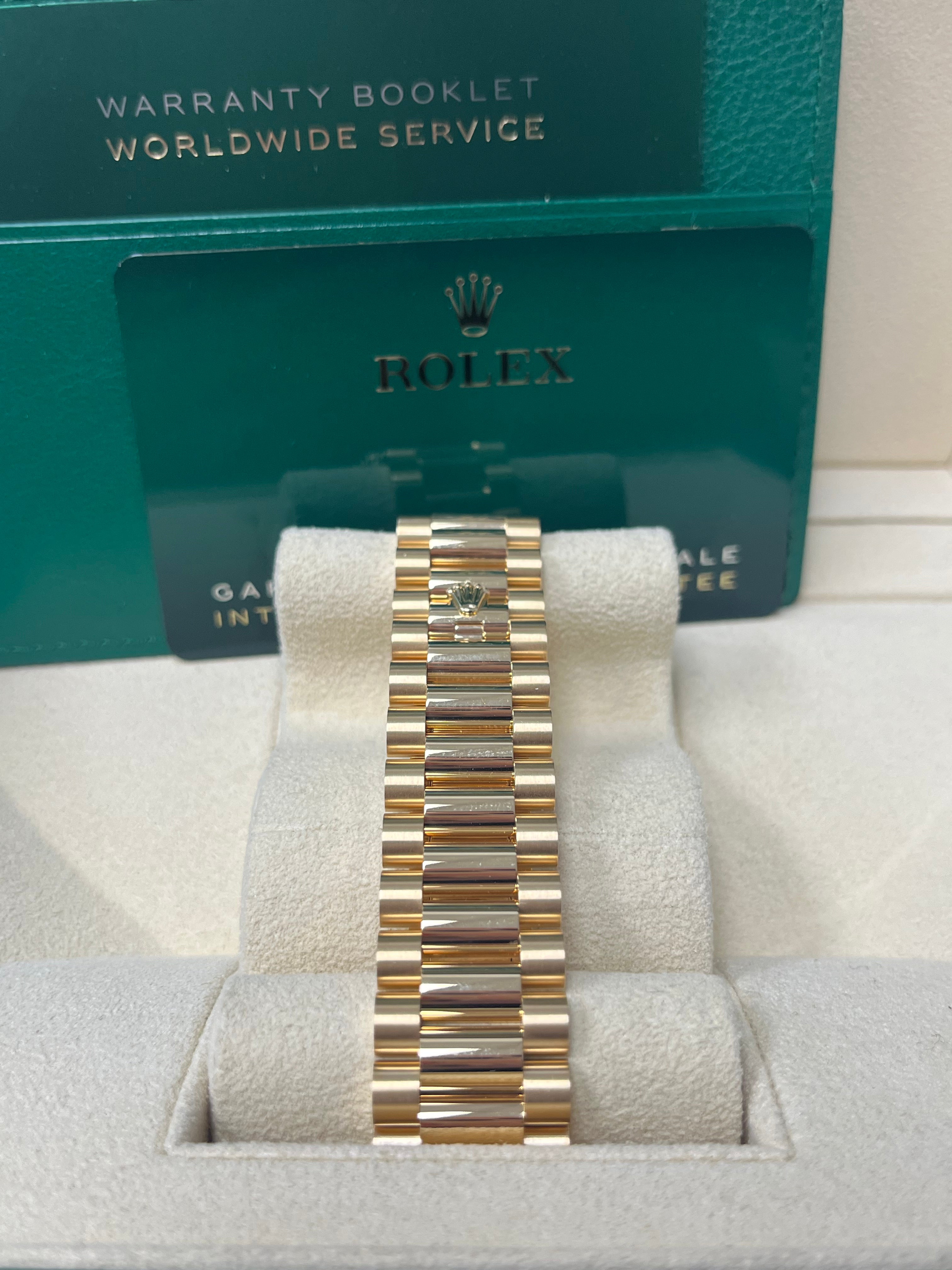 Rolex Day Date 40mm Men's Watch - 18K Yellow Gold Case, Green Roman Dial (Model 228238) | Luxury Dress Watch for Business & Formal Occasions