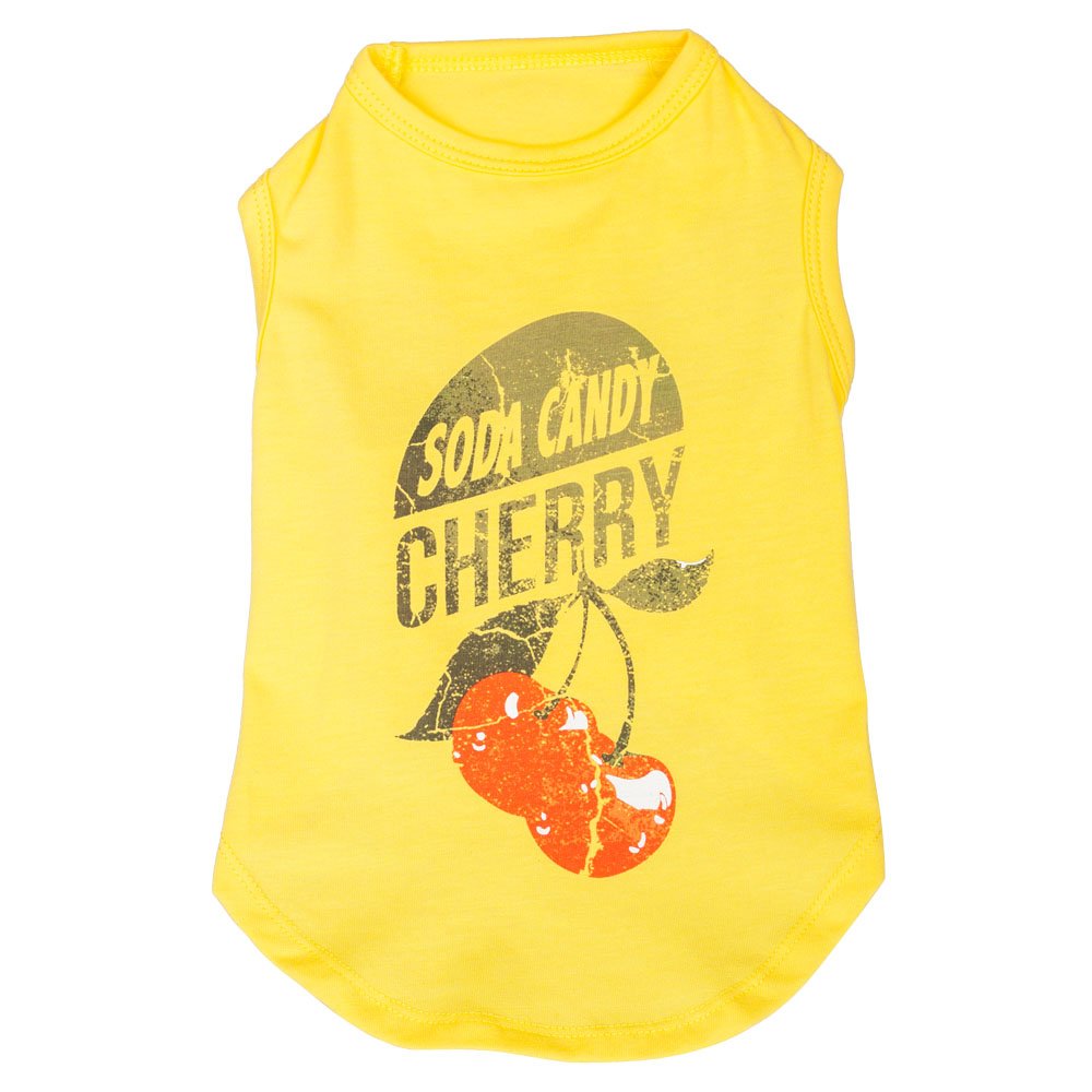 **Sunshine Yellow Dog Tank Top - Blueberry Pet Cherry Soda Candy Cotton T-Shirt for Small & Medium Dogs, 10