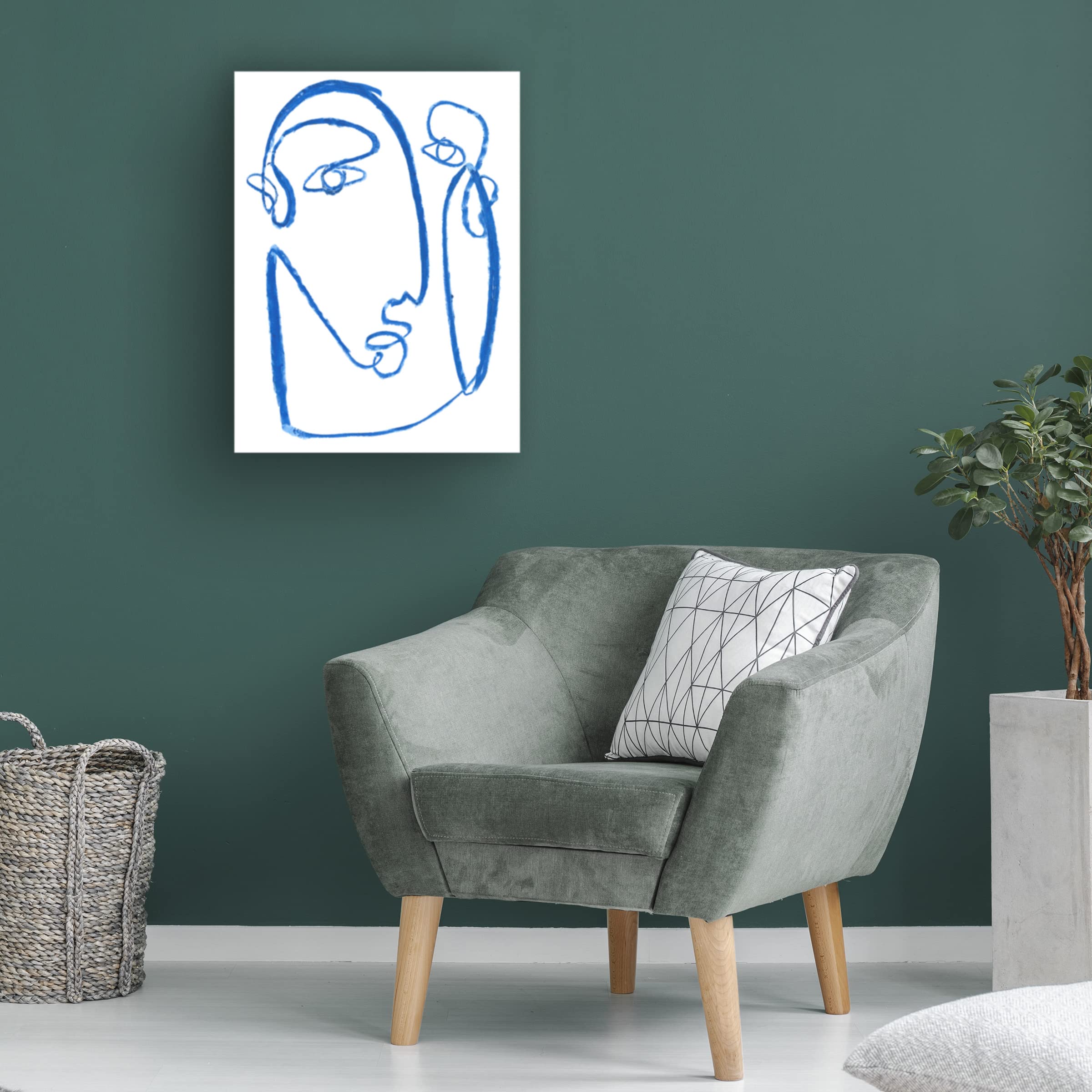 Jennifer Paxton Parker 'Blue Self II' Canvas Wall Art Print - Modern Abstract Painting for Living Room, Bedroom & Office Decor