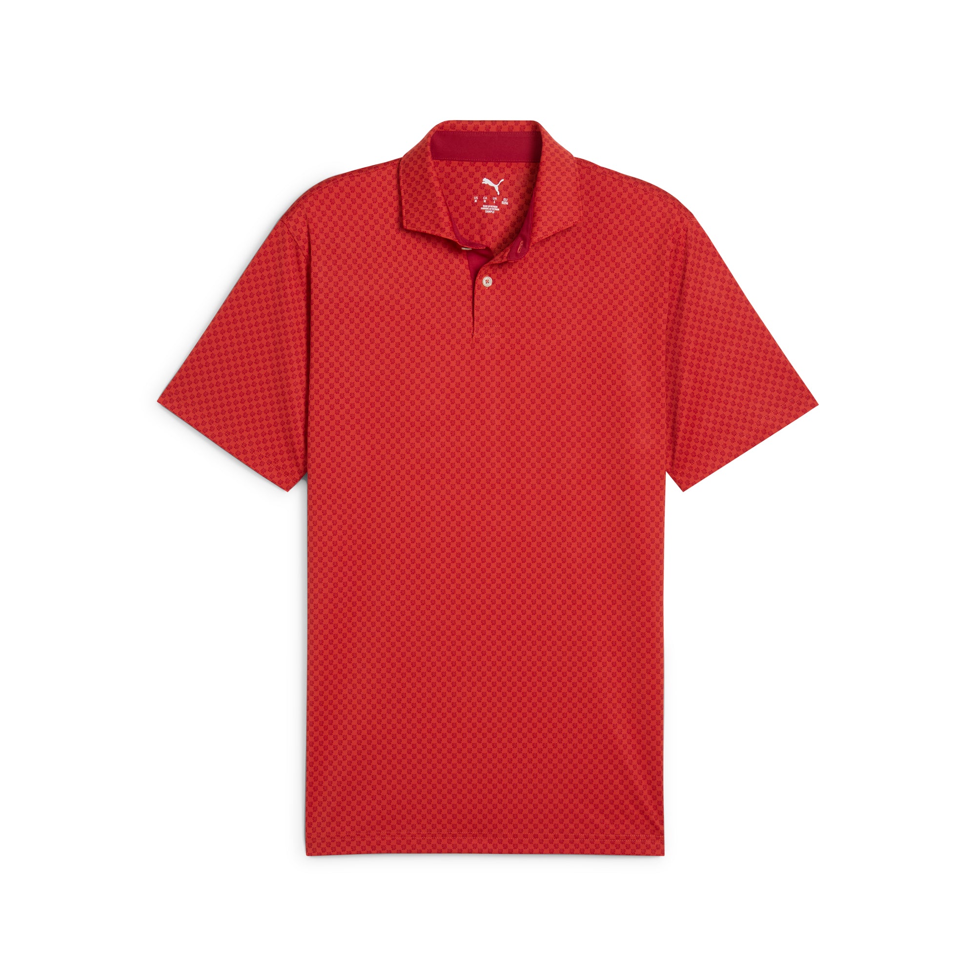 MATTR Micro Floral Golf Polo Shirt for Men - Breathable Moisture-Wicking Performance Tee - Perfect for Golf, Tennis & Casual Wear