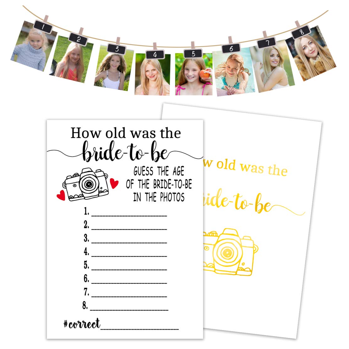 Ukebobo Bridal Shower Games - How Old is The Bride Wedding Shower Game for 40 Guests - Fun Bachelorette Party Activities for Women - Perfect for Wedding Showers, Bachelorette Parties & Bridal Celebrations