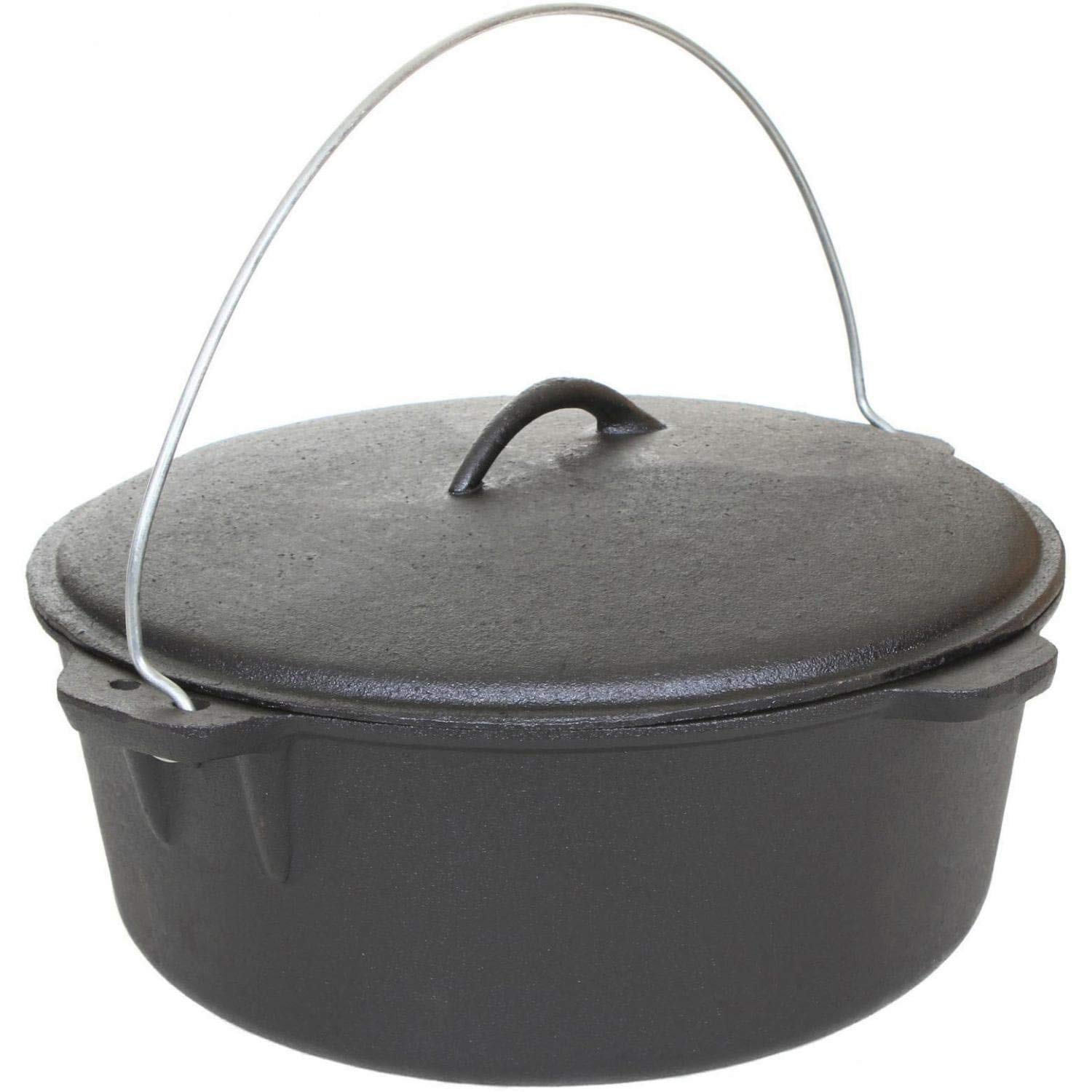 16-Quart Seasoned Cast Iron Dutch Oven with Lid - Pre-Seasoned Heavy Duty Cookware for Braising, Stewing & Baking - Perfect for Camping, Outdoor Cooking & Family Meals (Model: GL10490S)