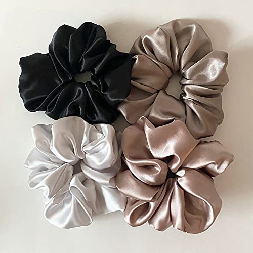 VIYANSHI Silk Satin Scrunchies Hair Ties for Women - Soft Elastic Hair Bands Set (Multicolor) | Perfect for Work, Gym, Wedding & Everyday Use