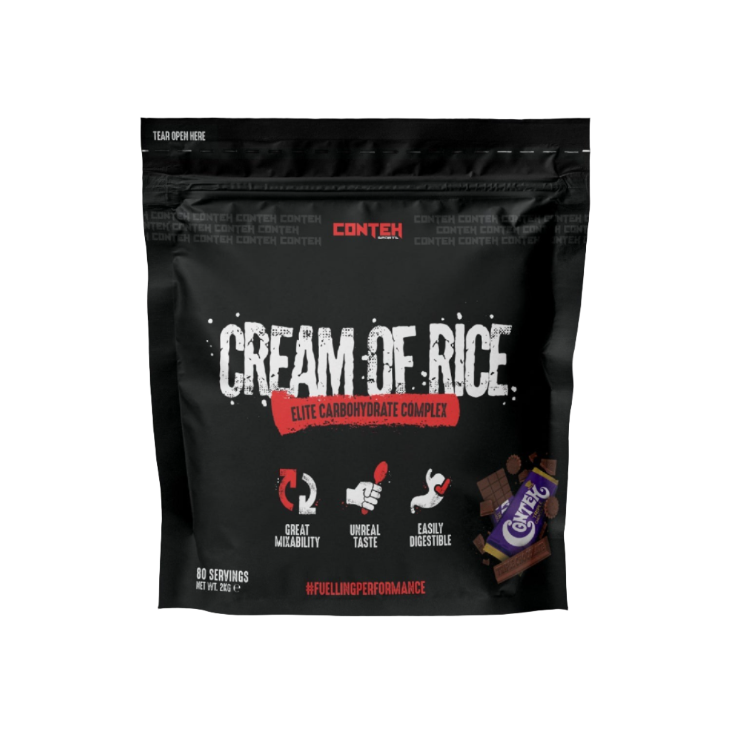 Conteh Sports Cream of Rice - 2kg (4.4 lbs) Gluten-Free Instant Rice Cereal for Athletes & Fitness - Perfect for Pre-Workout, Post-Workout & Breakfast