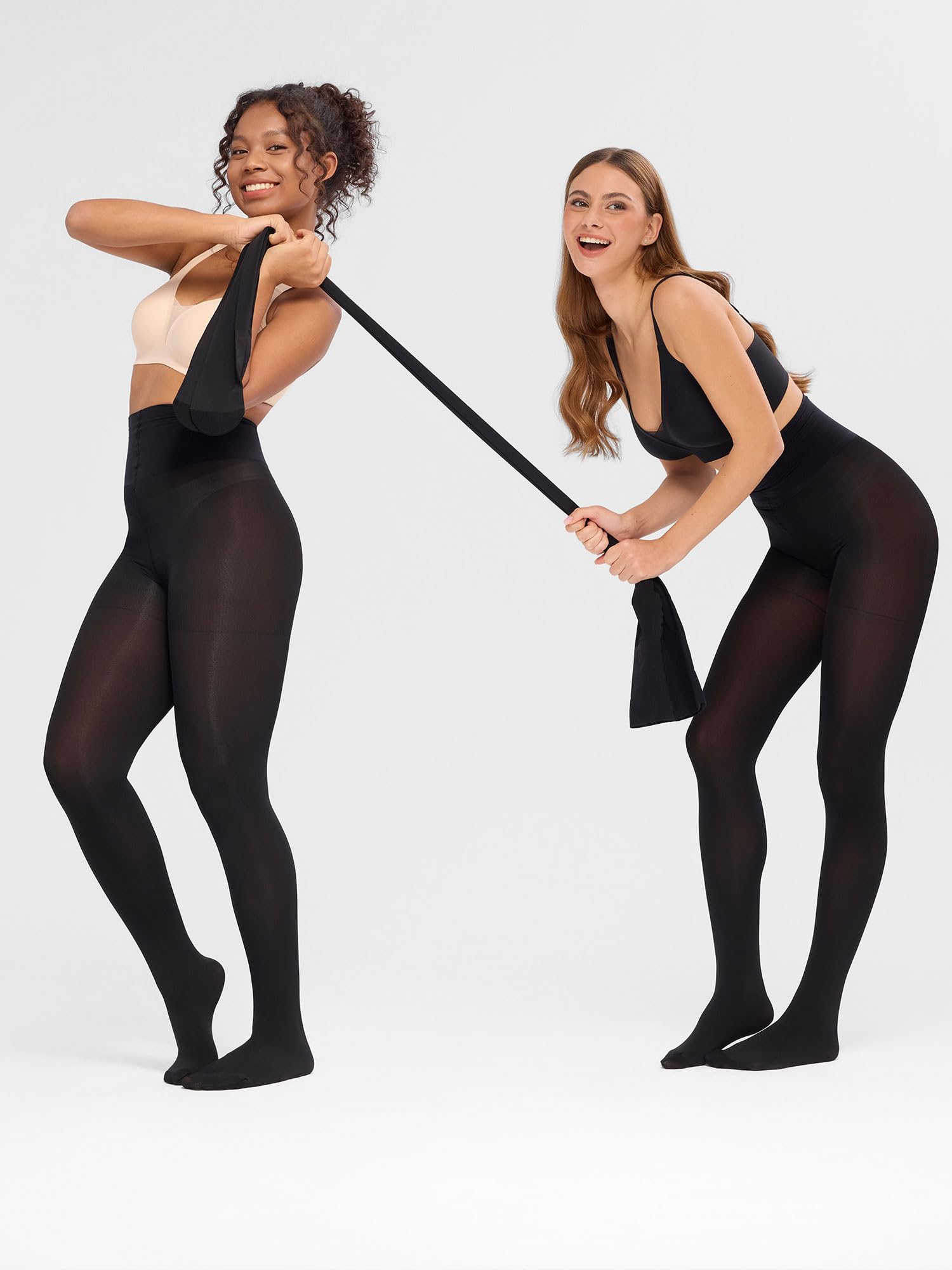 LUCKMEEY Women's Black Semi Opaque Tights with Tummy Control - Warm Pantyhose Stockings for Under Dresses | Perfect for Work, Winter Outfits & Formal Occasions