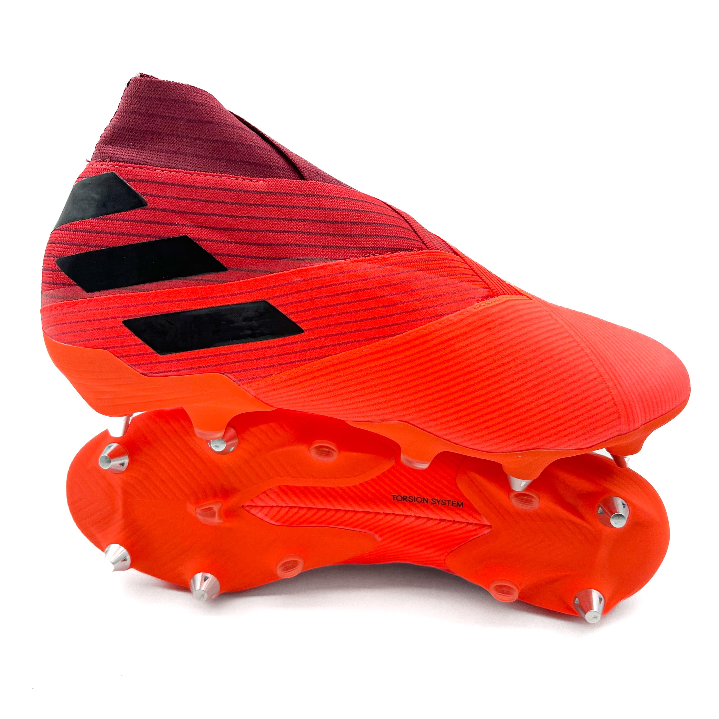 Adidas Nemeziz 19+ SG Firm Ground Soccer Cleats - Signal Coral | Lightweight Football Boots for Speed & Agility | Perfect for Turf Matches & Training Sessions