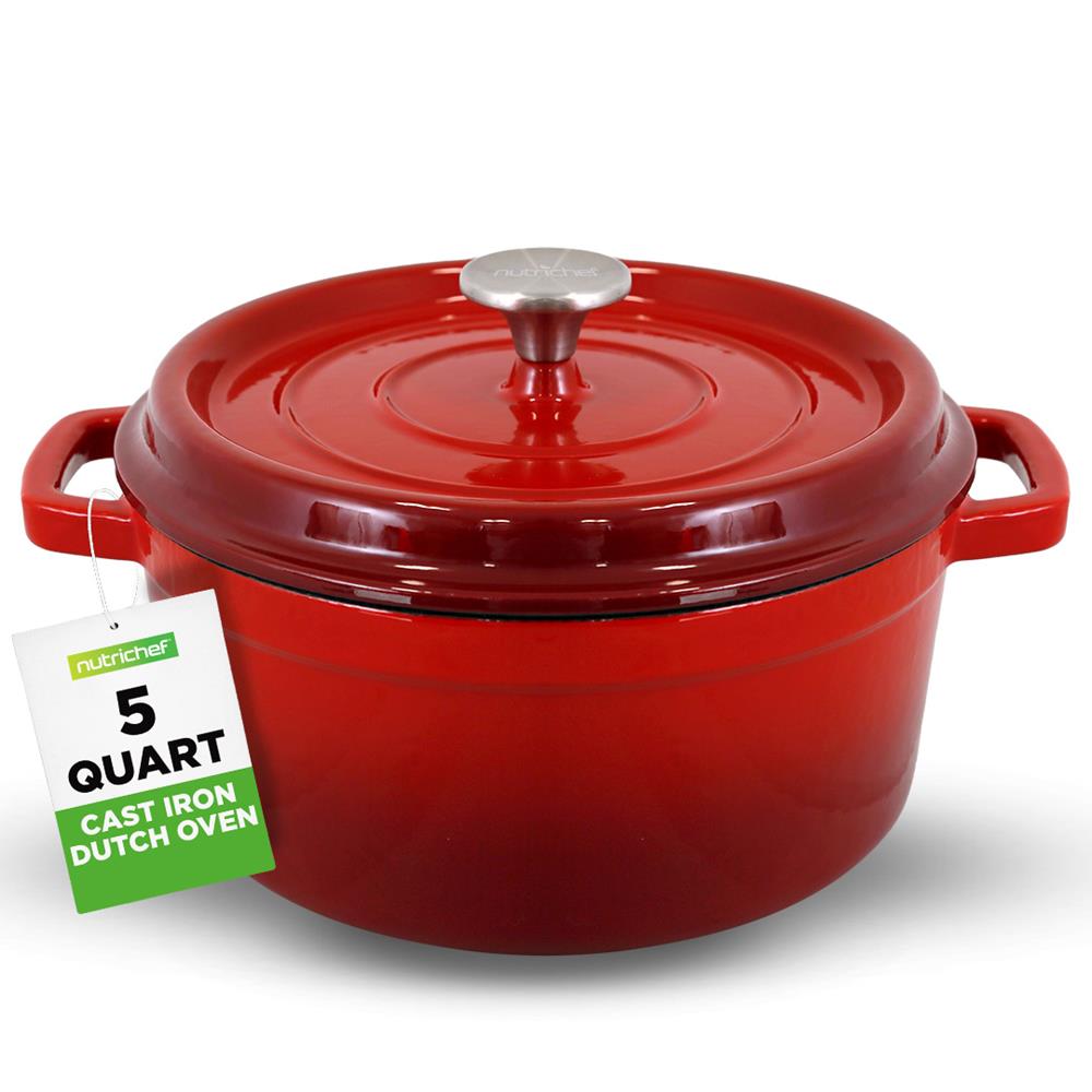 Premium Enameled Cast Iron Dutch Oven - 6 Quart Heavy Duty Pot for Baking, Braising & Slow Cooking - Perfect for Soups, Stews, Bread & Roasts - Stovetop to Oven Safe Cookware