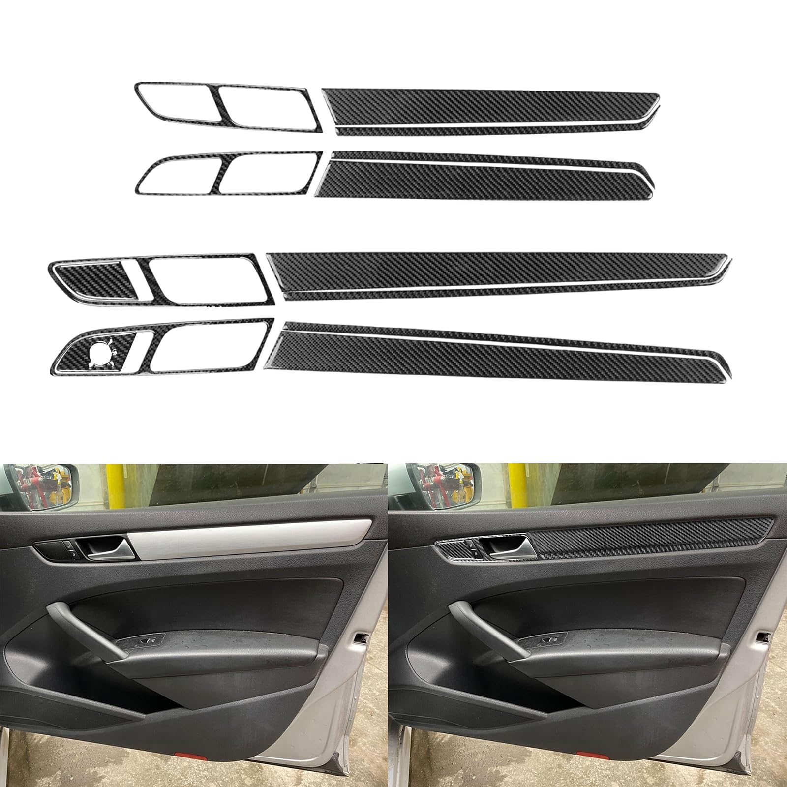 Premium Carbon Fiber Door Panel Kit for Volkswagen Passat NMS B7 (2012-2019) - Black | Interior Upgrade for Enhanced Style & Protection | Perfect for Car Enthusiasts & Customization