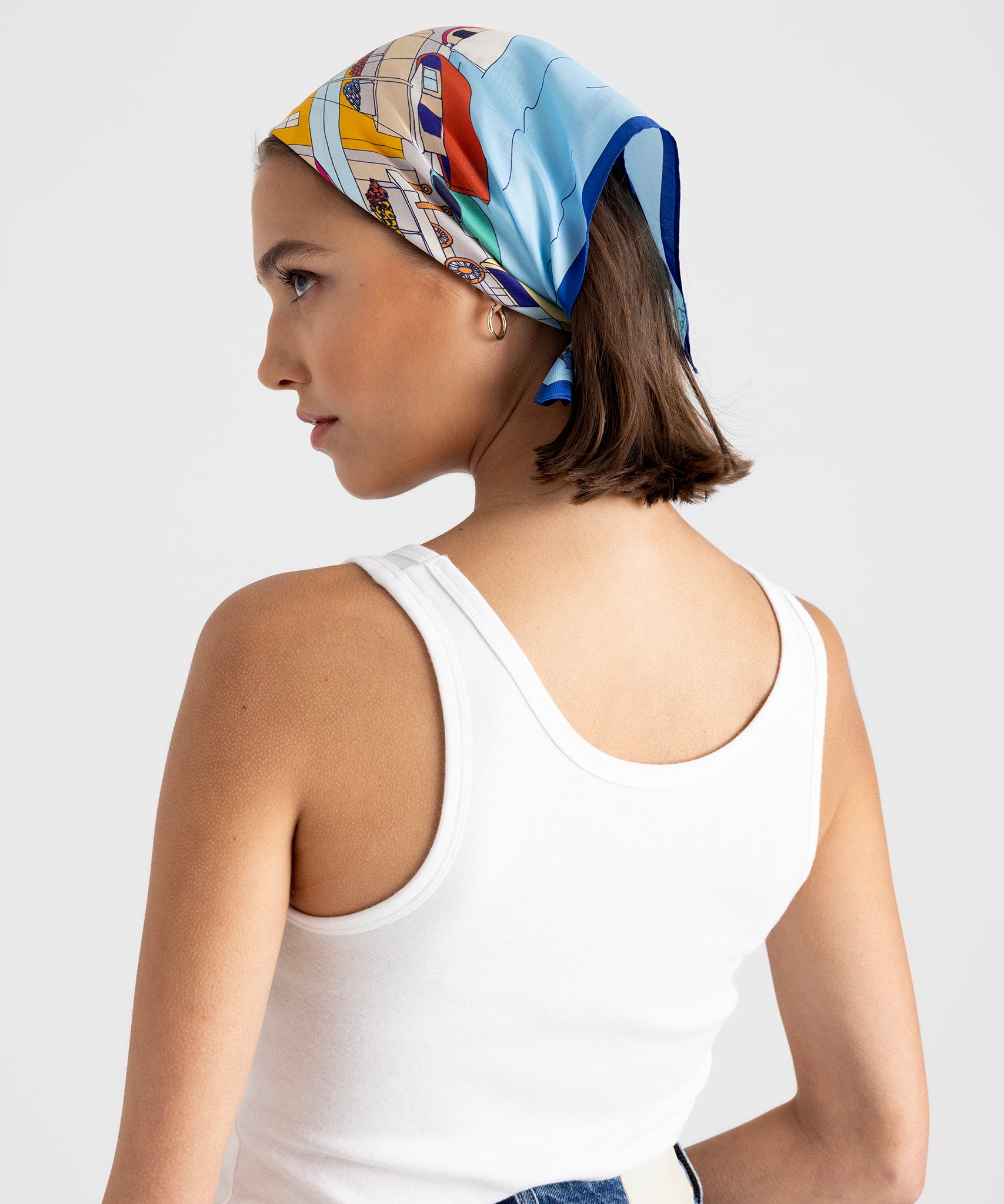 Porto Silk Bandana - Soft & Breathable Scarf for Women & Men - Fashionable Hair Accessory & Neck Wrap for Outdoor, Travel, and Everyday Style