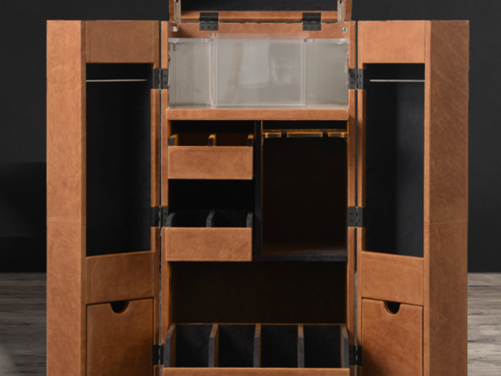 Qubus Bar Cabinet - Modern Home Bar Furniture for Wine & Liquor Storage | Perfect for Living Room, Dining Room, or Home Bar Setup