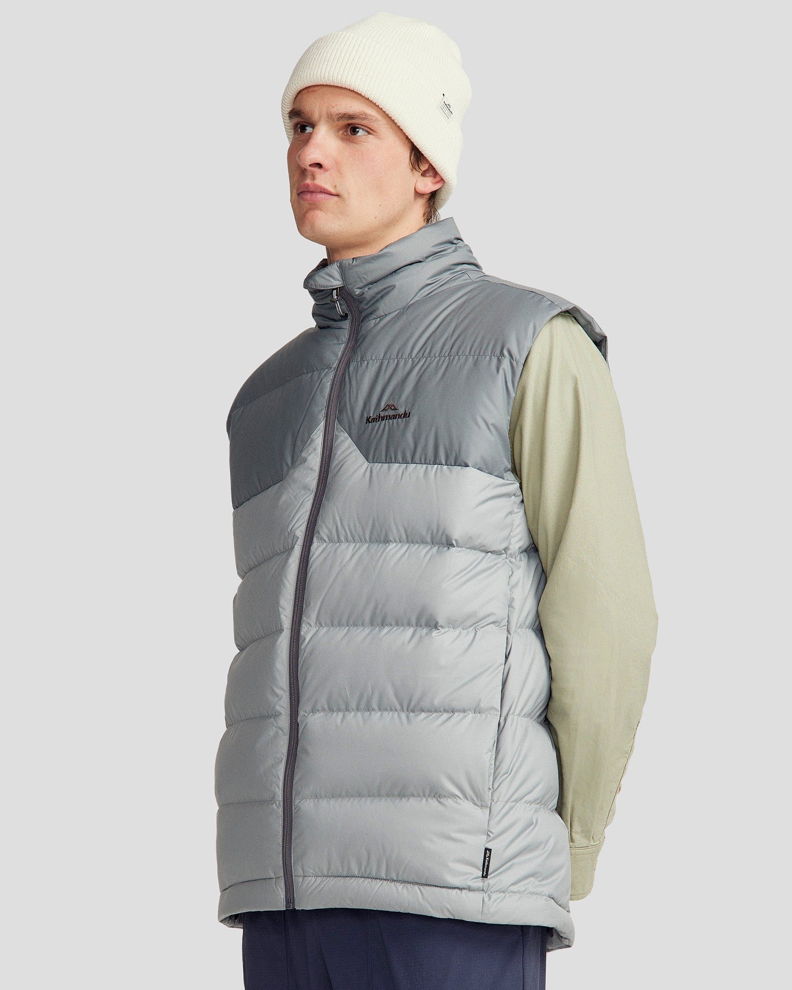 Men's Epiq Down Vest - Lightweight Winter Puffer Jacket for Outdoor Activities (Moon/Light Moon) | Perfect for Hiking, Camping & Cold Weather Wear