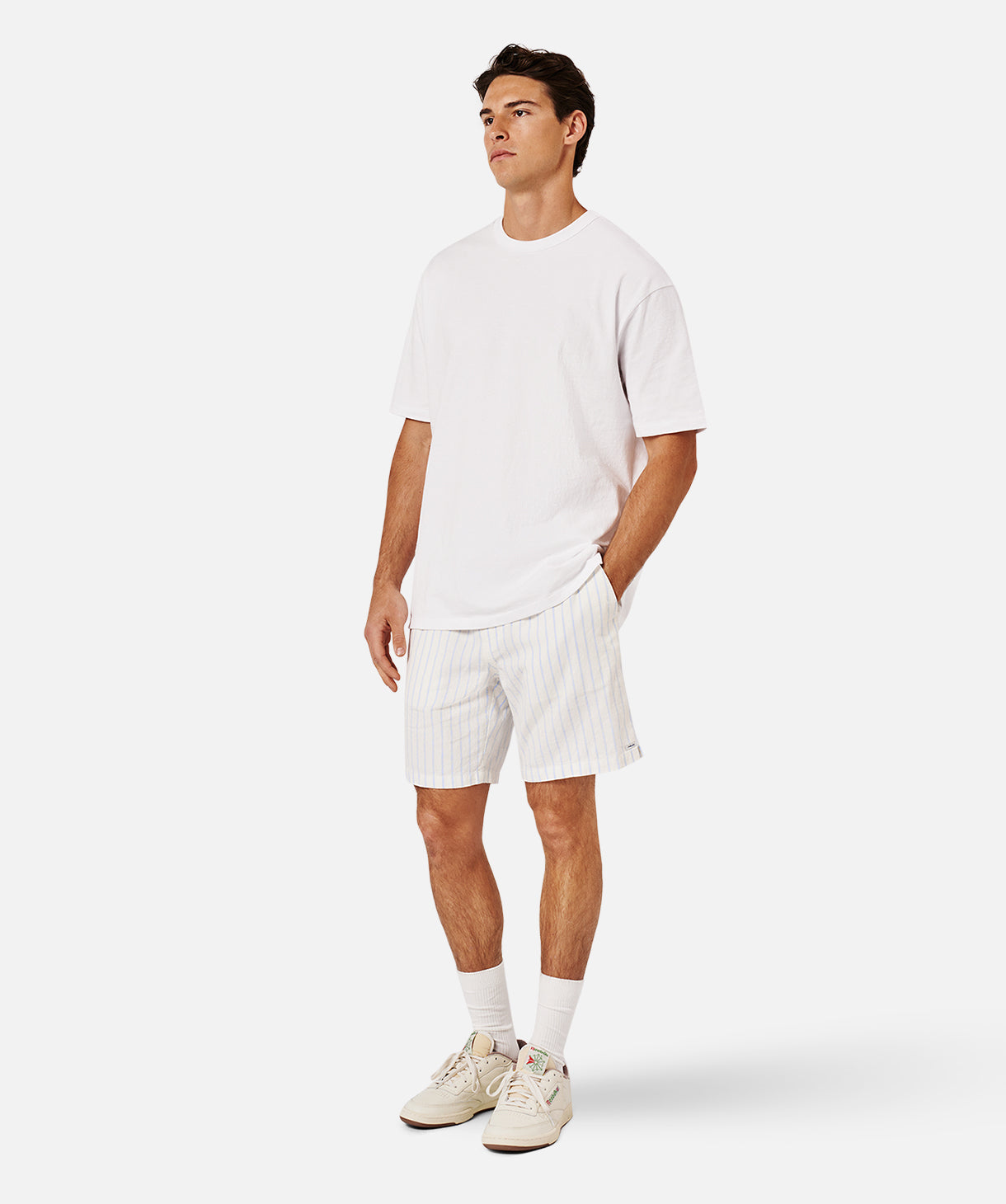 Rhodes Short Sleeve T-Shirt for Men - Natural & Blue Cotton Casual Tee - Perfect for Everyday Wear, Gym, and Outdoor Activities
