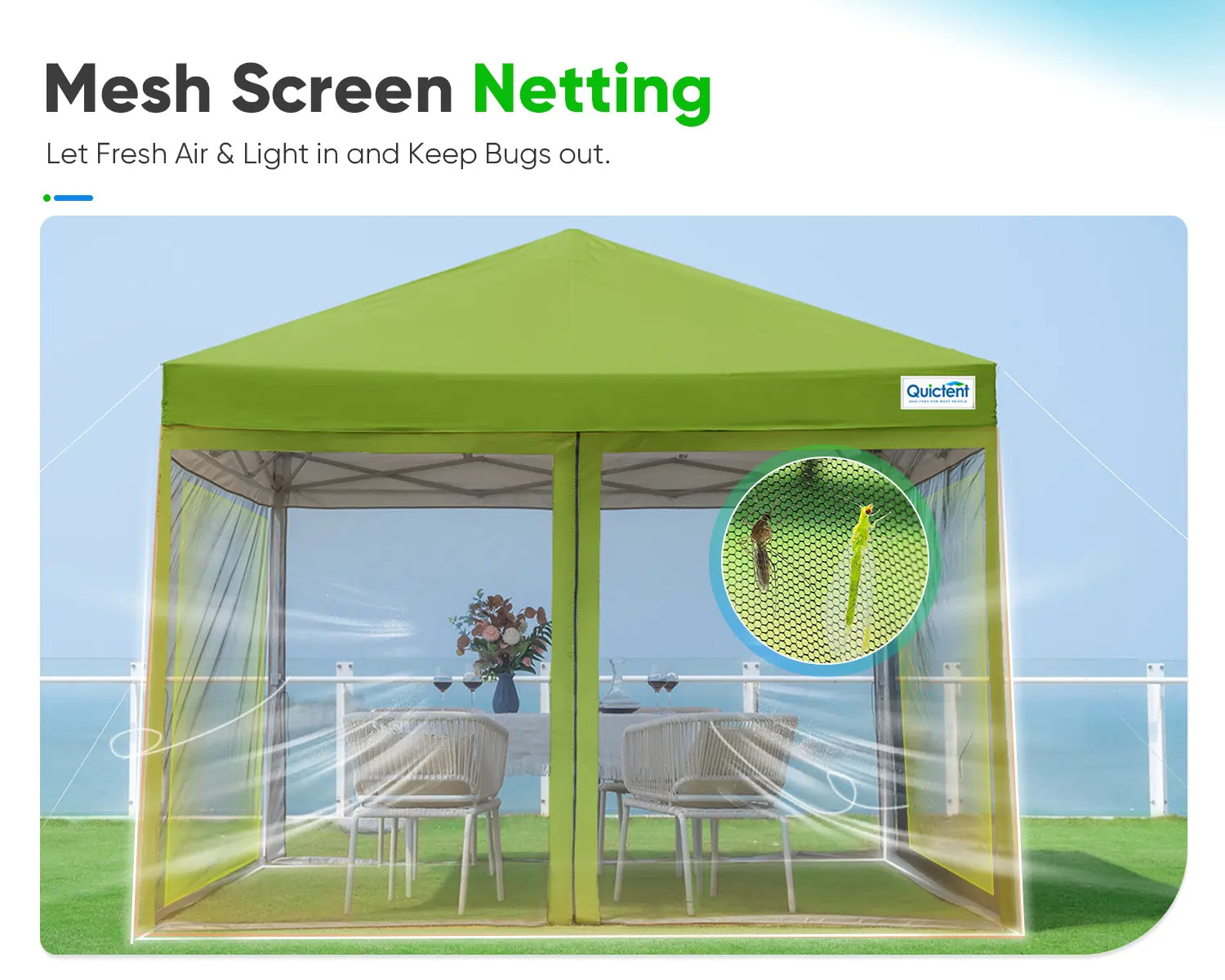 10' x 10' Pop Up Canopy Tent with Removable Sidewalls & Netting - Perfect for Outdoor Events, Camping, Beach Parties, and Backyard Gatherings