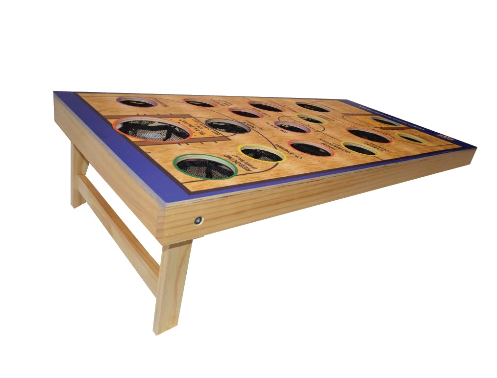 DEEP SHOT Games 2-in-1 Outdoor Sports Set - Baseball & Basketball Bean Bag Toss Game for Backyard, Picnic, and Tailgate Party Fun - Perfect for Kids and Adults Family Outdoor Activities