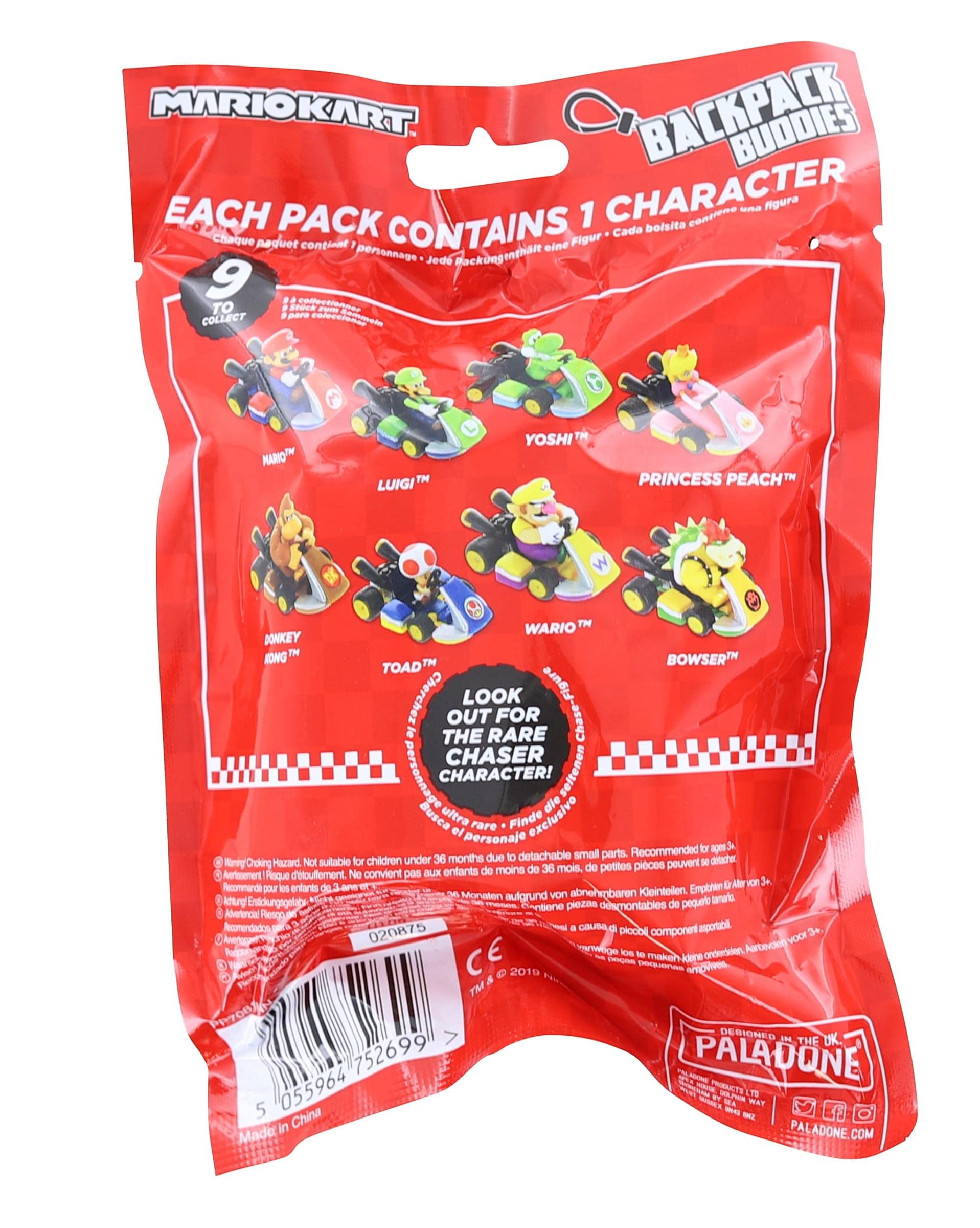 Nintendo Mario Kart Backpack Buddies Blind Bag - Collectible Random Character Toy for Kids | Perfect for School, Travel & Gaming Fan Gifts