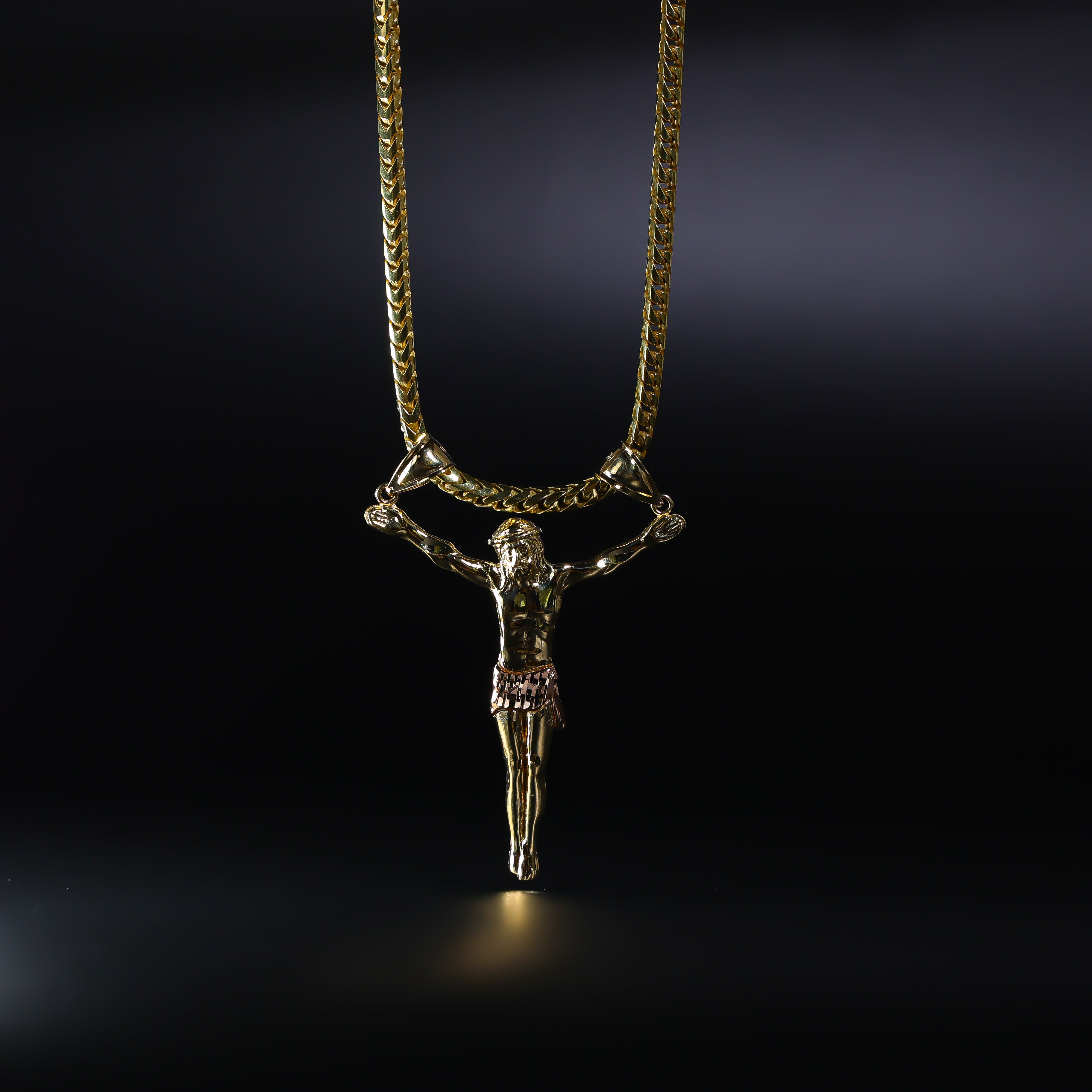 Extra Large Gold Jesus Christ Pendant Necklace - Model 0085 | Religious Jewelry for Men & Women | Perfect for Church, Weddings & Faith-Based Gifts