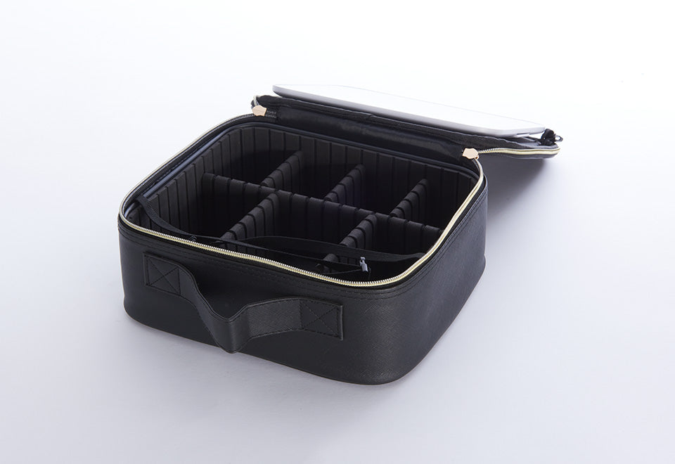 IGIA Travel Makeup Case with Mirror - Portable Cosmetic Organizer for Women, Perfect for Travel, Gym & On-the-Go Beauty Essentials