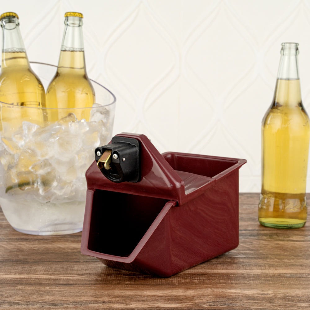 Premium Rectangle Red Bottle Cap Catcher with Built-in Opener - 9