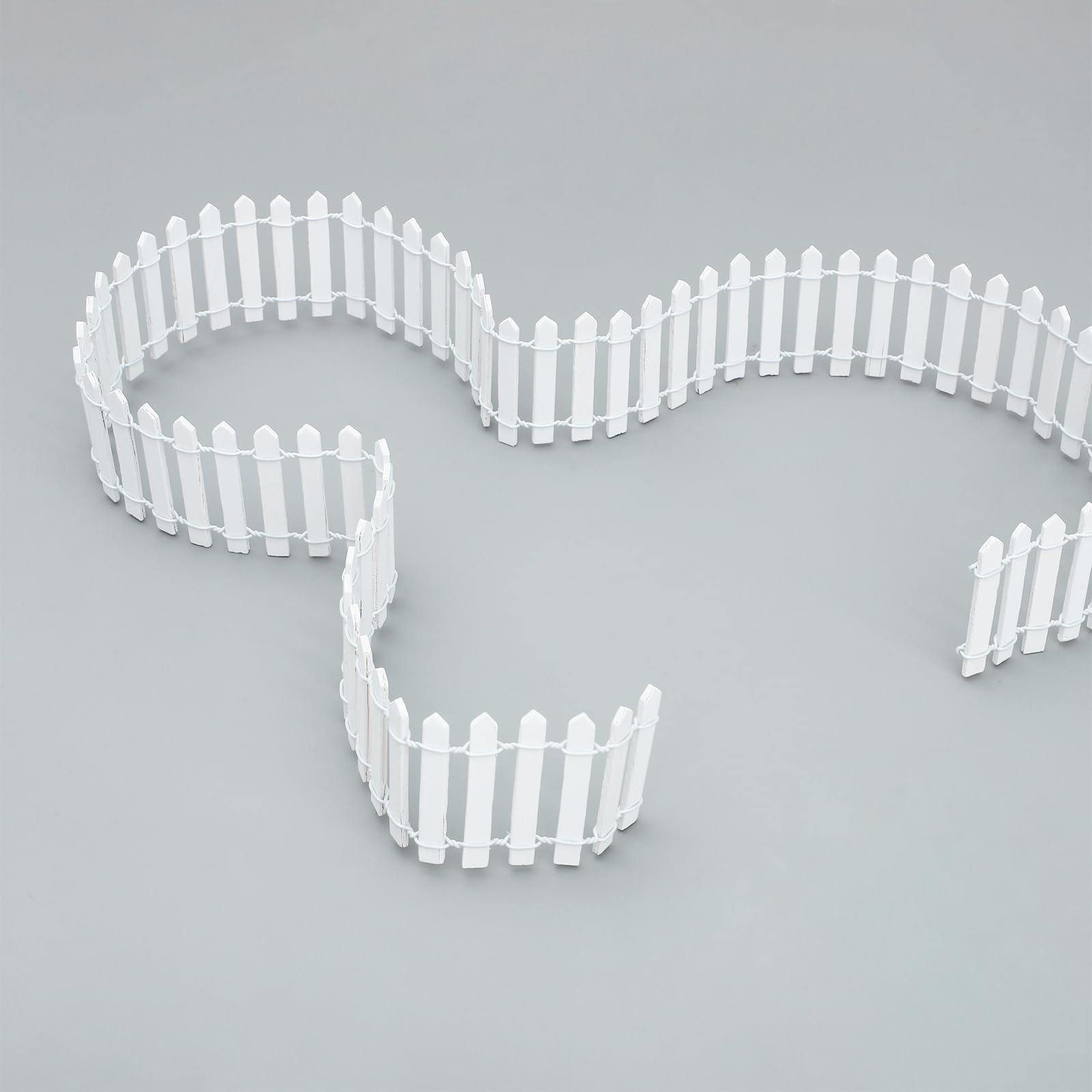ONEST 6-Piece Miniature Fairy Garden Fence Set - Small Wooden Decorative Fencing for Fairy Gardens, Home Gardens & Plant Decor (White) | Perfect for DIY Fairy Houses, Miniature Landscapes & Backyard Decorations