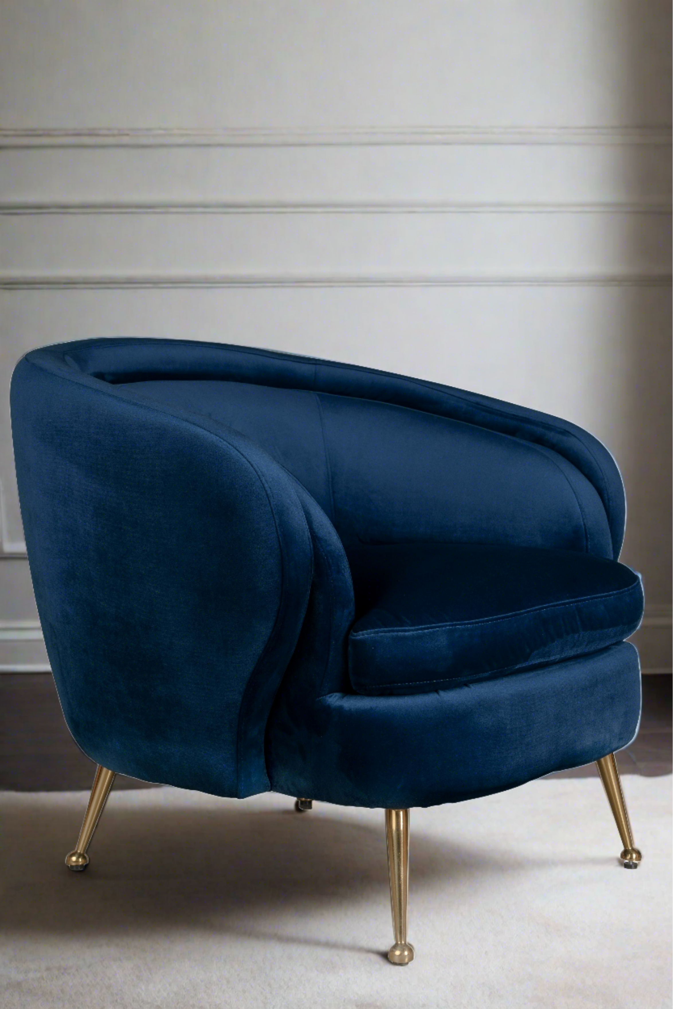 Palermo Blue Accent Chair - Modern Upholstered Living Room Furniture for Home & Office Decor
