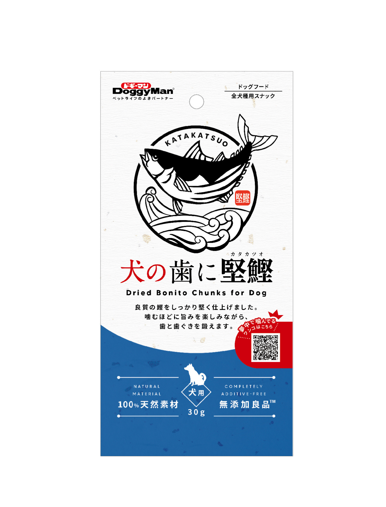 Premium DoggyMan Dried Bonito Chunks - All-Natural Dog Treats, 30g - High-Protein Snacks for Training & Dental Health - Perfect for Small & Medium Dogs