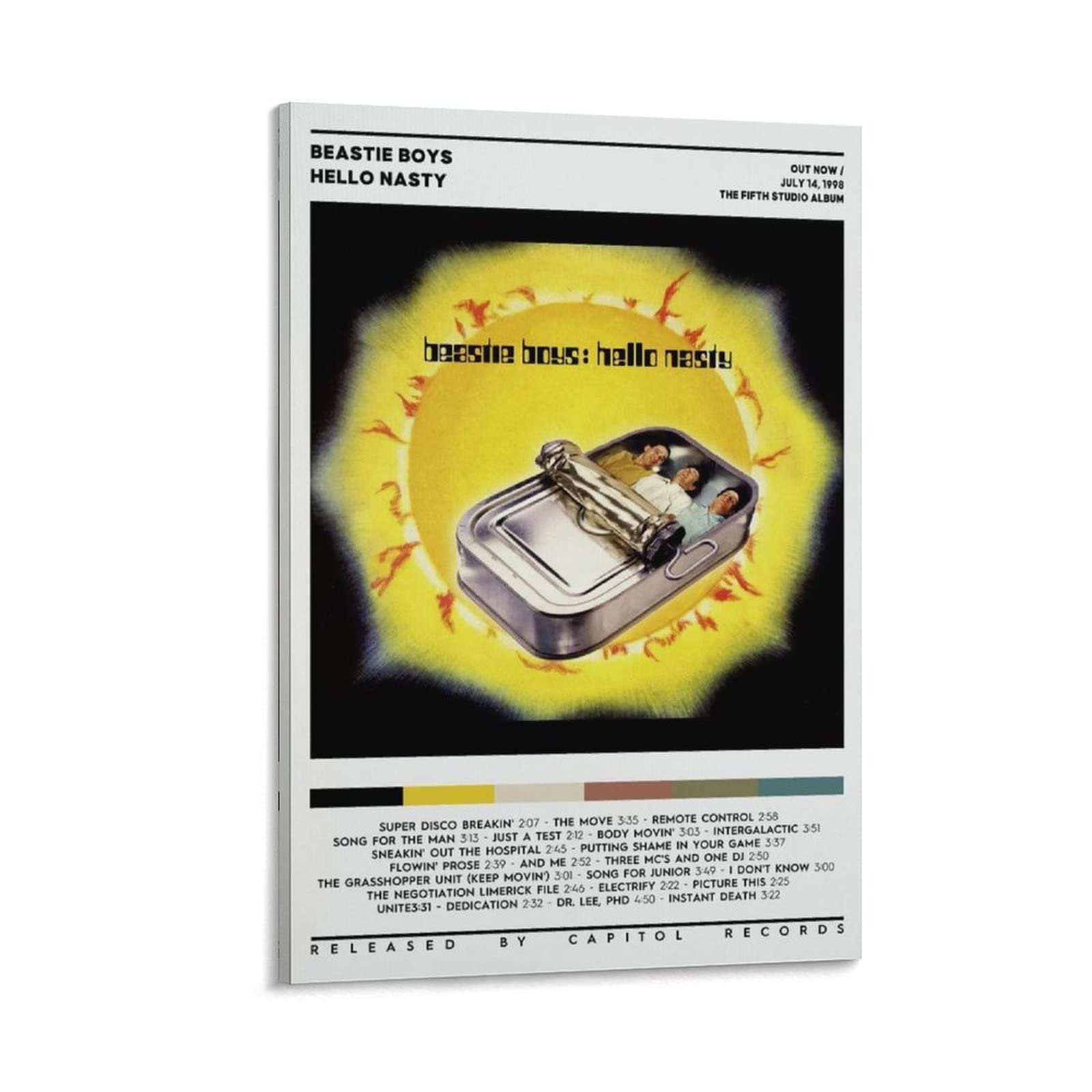 Beastie Boys - Hello Nasty Canvas Poster 24x36 inch (60x90cm) - Framed Music Wall Art for Bedroom, Office & Man Cave Decor - Perfect Gift for Fans & Music Lovers - Rock & Hip Hop Inspired Room Decor