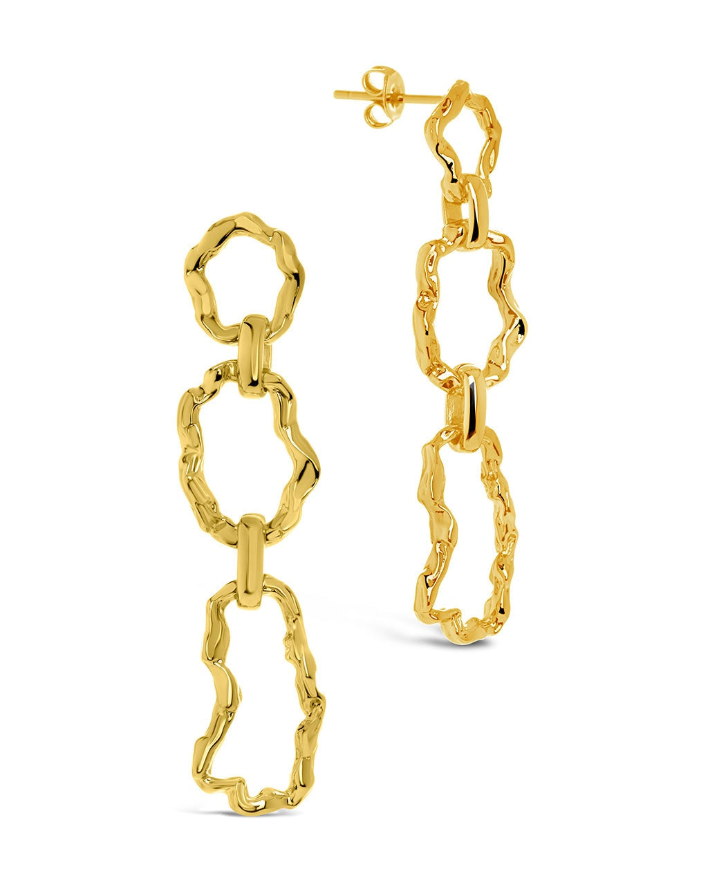 Stylish Ira Molten Metal Linked Drop Earrings for Women | Elegant Dangle Jewelry for Parties, Weddings & Evening Events