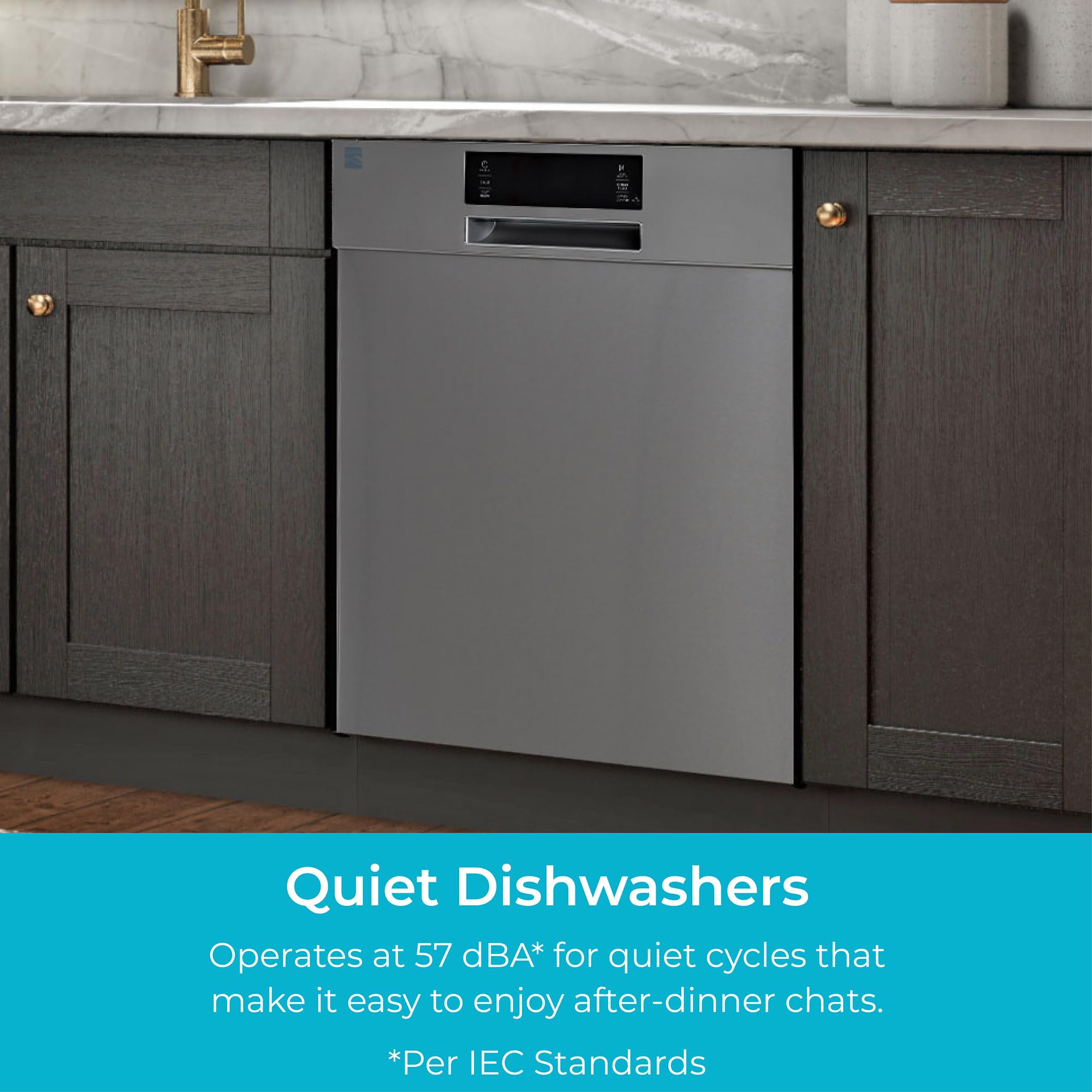 Kenmore 24 Inch Built-In Stainless Steel Tub Dishwasher with SmartWash & Smart Dry Technology | Adjustable Rack | Energy Star Certified | White | Perfect for Small Kitchens & Apartments