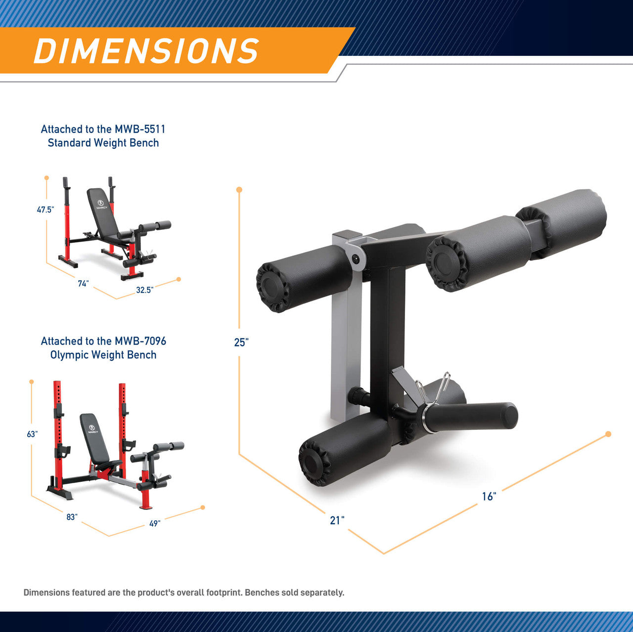 MWB 5511 & MWB 7096 Leg Developer Accessory | ACC 8116LD | Perfect for Fitness Equipment Maintenance & Gym Upgrades