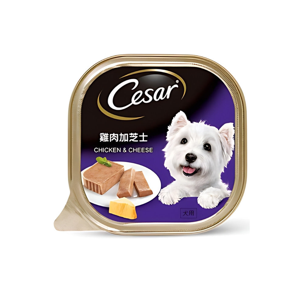 Premium Cesar Dog Food Trays - 85g & 100g Wet Food Variety Pack (Beef, Lamb, Chicken, Roast Turkey & Vegetable, Chicken & Cheese) - Delicious Meals for Small & Medium Dogs - Perfect for Travel, Training Rewards & Special Treats
