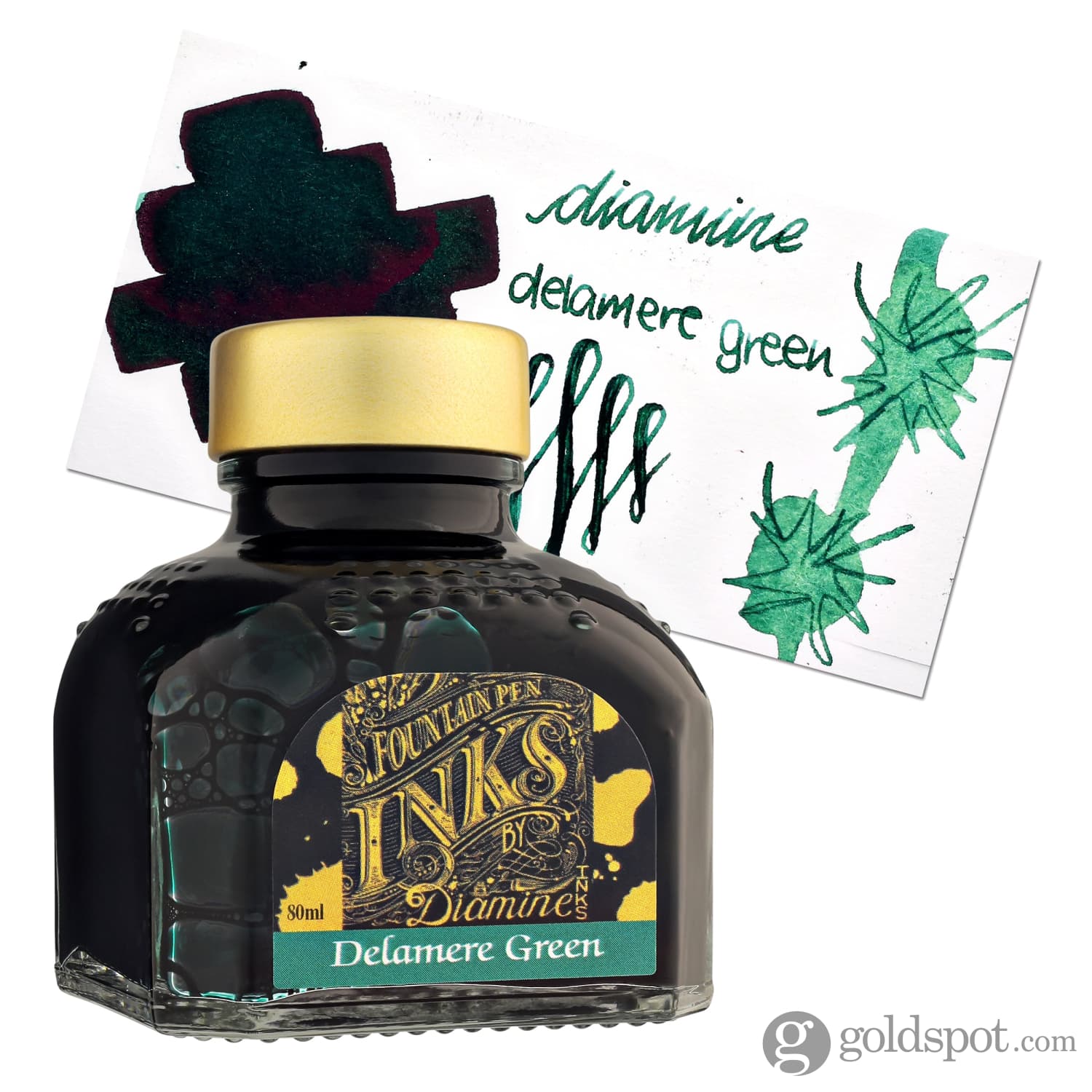 Diamine Delamere Green Fountain Pen Ink - Premium Bottled Ink for Calligraphy, Writing & Art - Ideal for Journals, Letters & Creative Projects