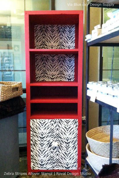 Zebra Stripes Furniture Stencil - DIY Wood Painting Template for Home Decor, Cabinets & Walls - Perfect for Animal Print Designs, Nursery Room Makeover & Boho Chic Style Projects