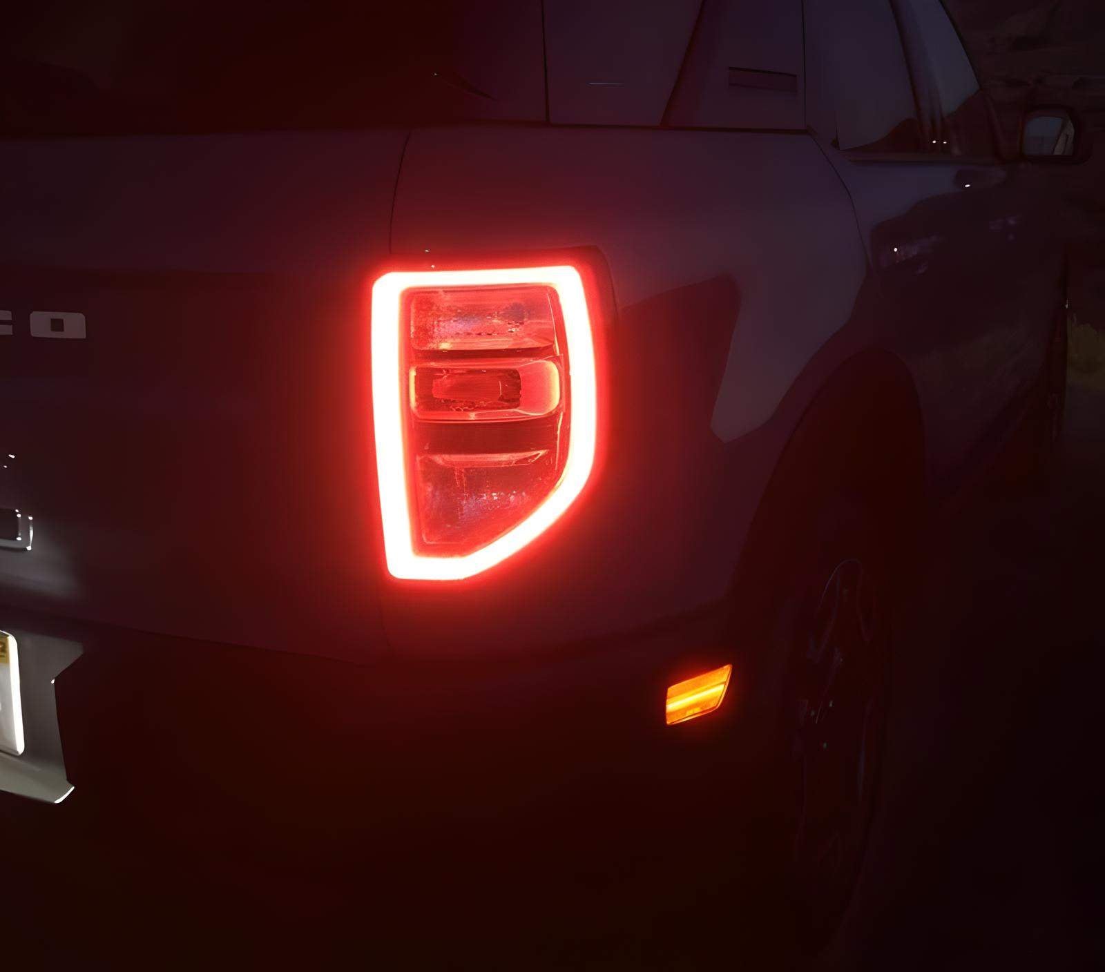 4pc Set Clear Lens Amber/Red Full LED Side Markers for 2021-2023 Ford Bronco Sport - High Visibility Daytime Running Lights for Off-Road & Night Driving Safety