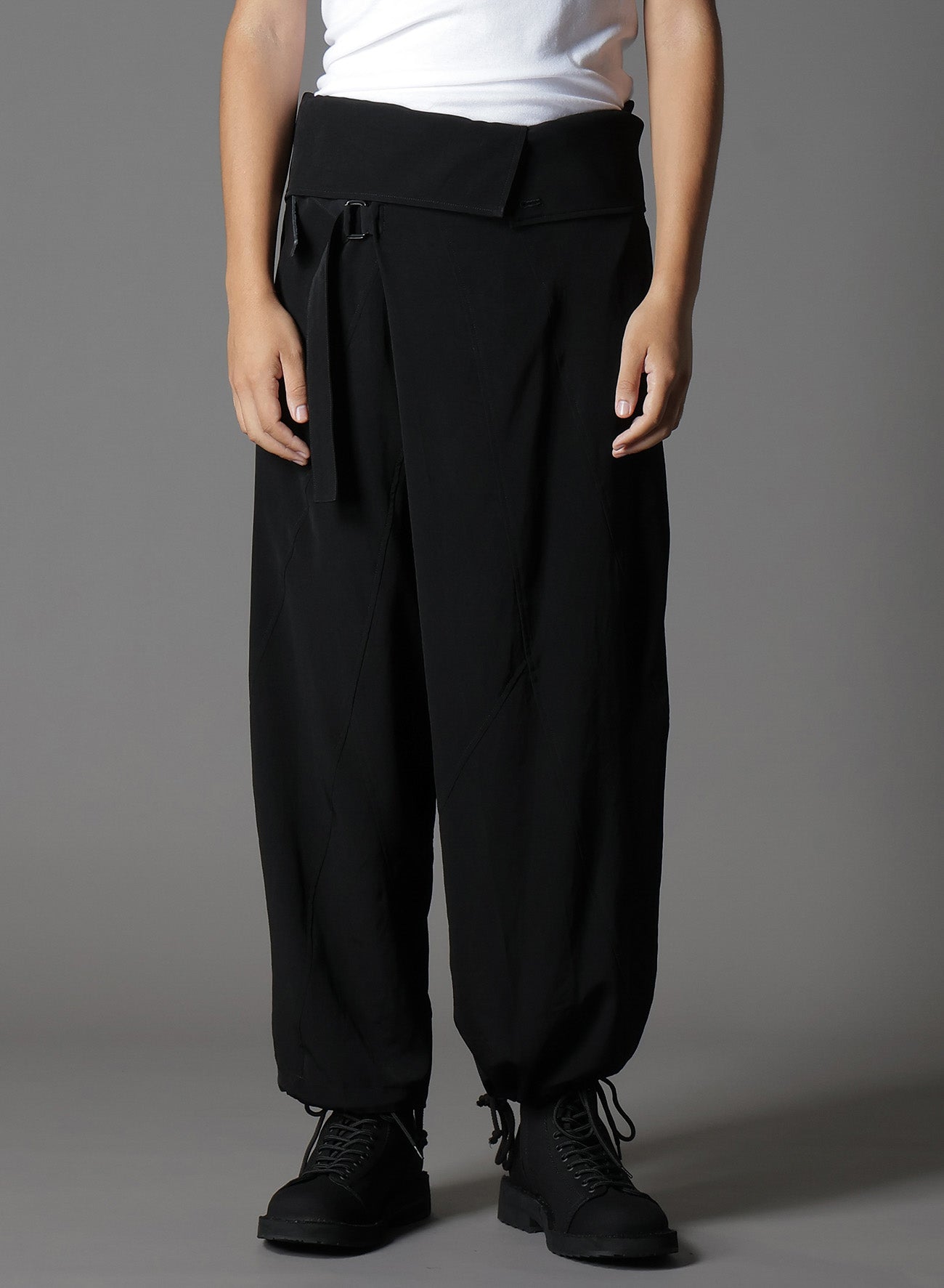Elegant Crepe de Chine High Waist Tuck Pants for Women - Slimming Office Wear & Casual Chic Outfits