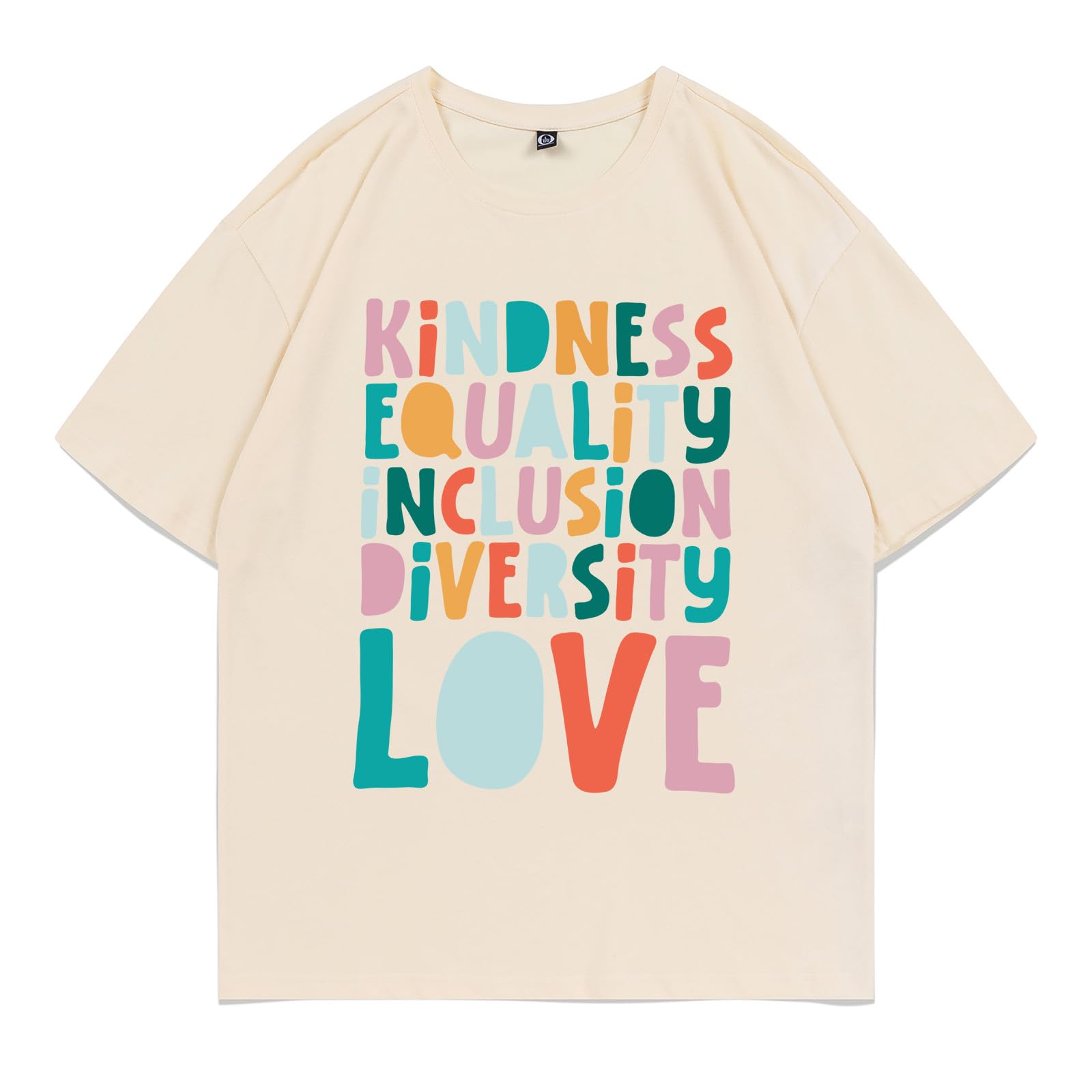 Oversized Kindness Graphic Teacher T-Shirt for Women - Funny Cute Cotton Tee, Loose Fit Aesthetic School Counselor Top - Perfect for Classroom, Teacher Appreciation Week & Casual Wear
