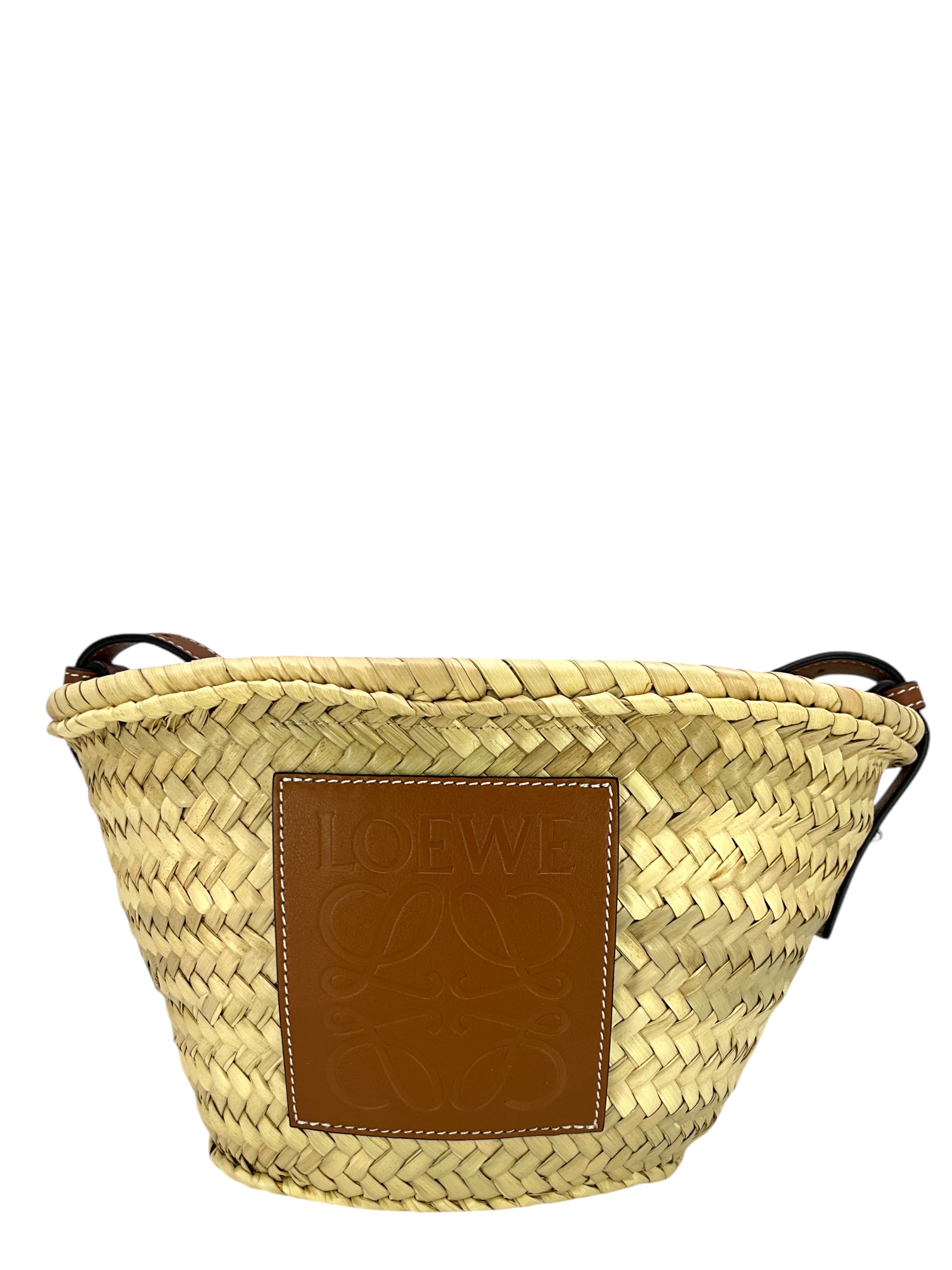 LOEWE x Paula's Ibiza Raffia & Leather Bucket Bag - Stylish Summer Beach Tote for Women | Perfect for Vacation, Poolside & Boho Fashion Accessories