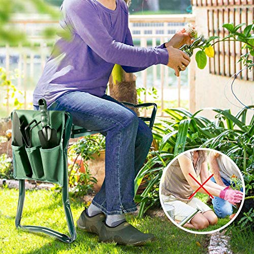 Foldable Garden Kneeler Seat with Tool Pouch - 23.5
