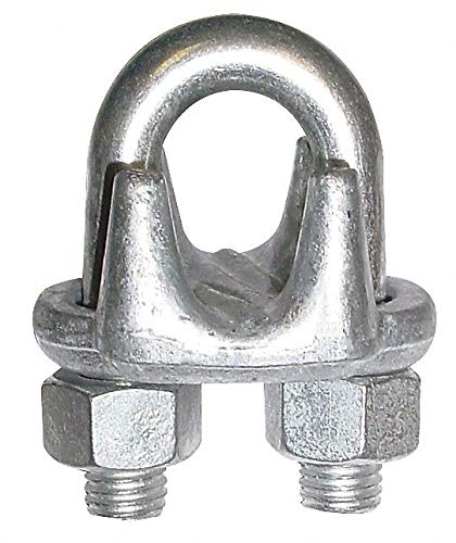 3/16 Inch Wire Rope Clip U-Bolt - Forged Steel Cable Clamp for 3 3/4 Inch Rope Turn Back - Heavy Duty Rigging, Marine, Construction & DIY Projects